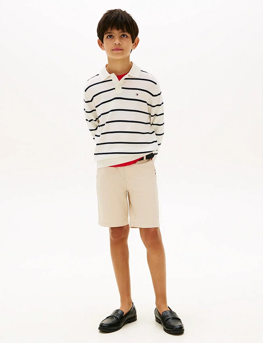 Tommy Hilfiger - POLO COLLAR SWEATER LS - langärmelig poloshirt - ivory silk stripe - 3