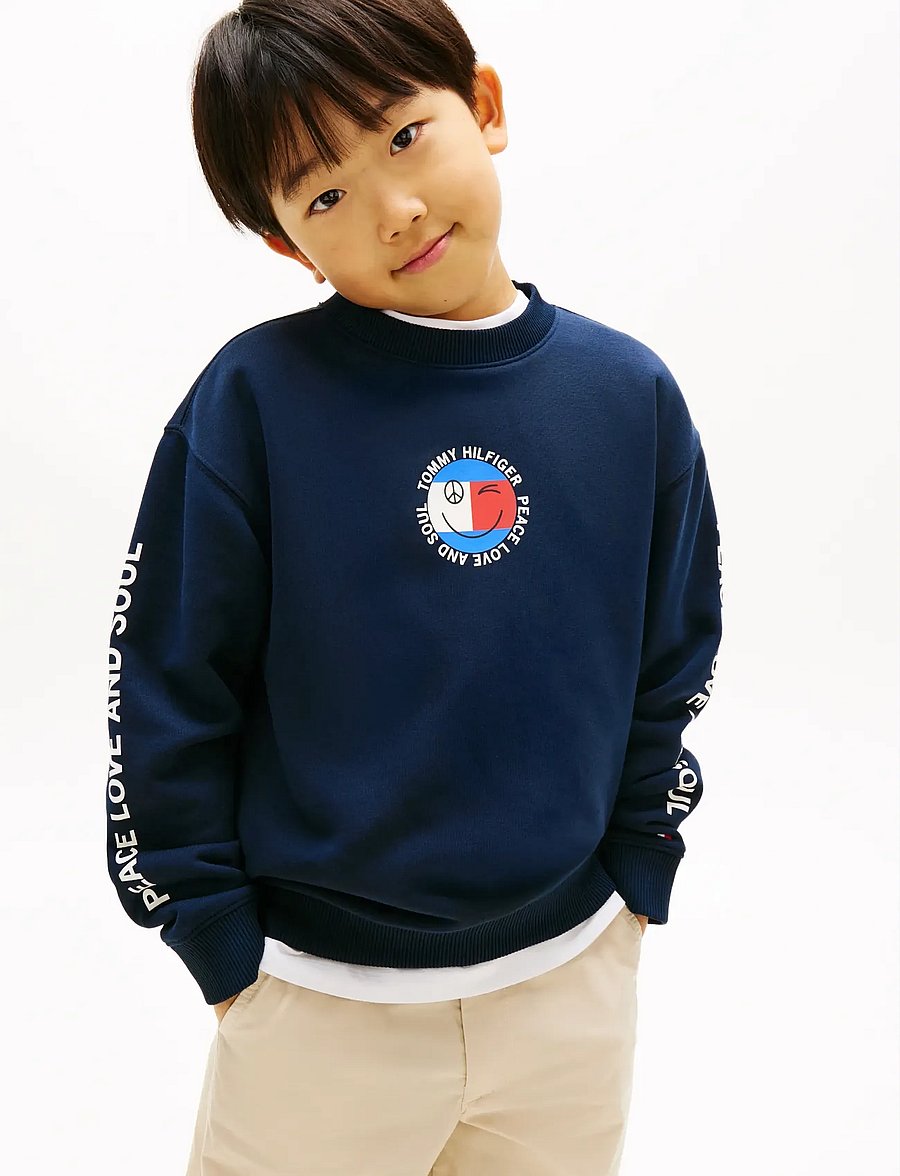 Tommy Hilfiger - FUN FLAG GRAPHIC SWEATSHIRT - sweatshirts - dark night navy - 0