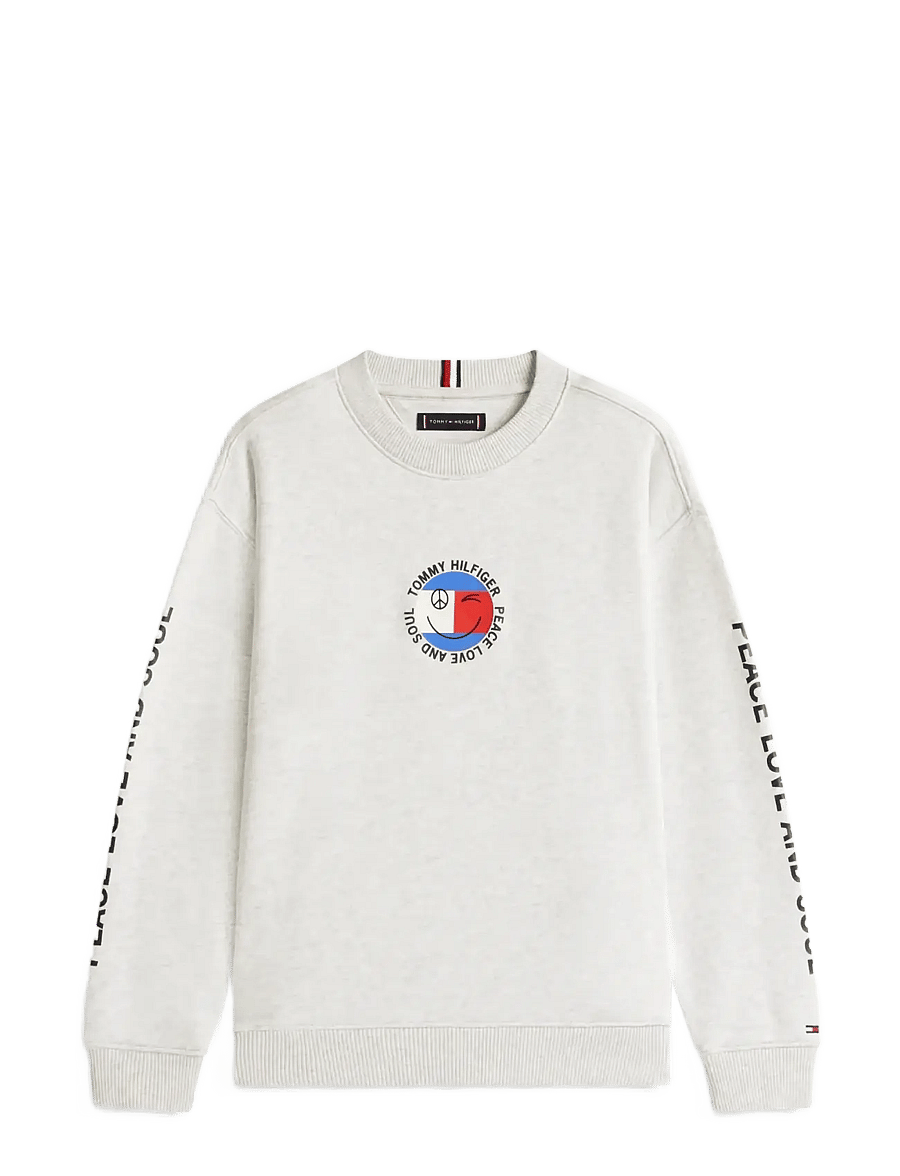 Tommy Hilfiger - FUN FLAG GRAPHIC SWEATSHIRT - sweatshirts - light grey heather - 1