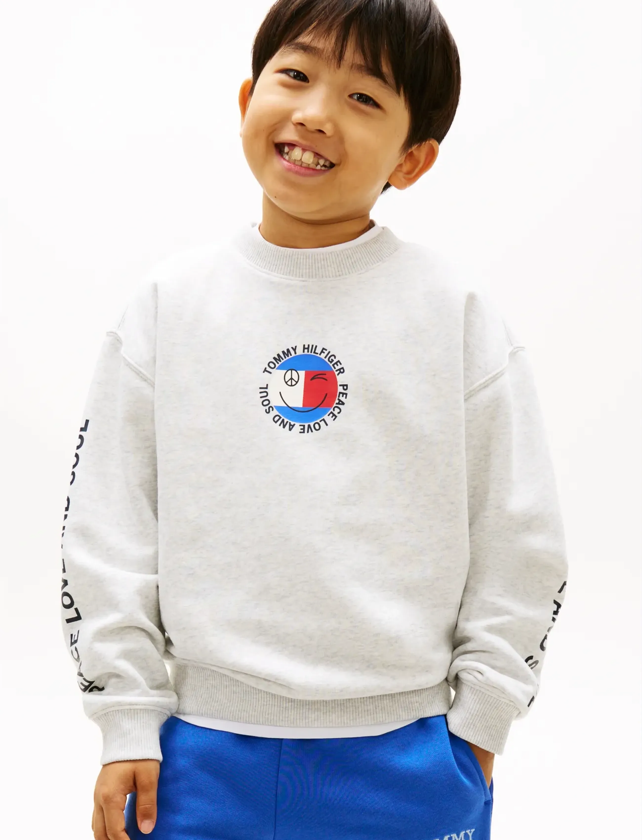 Tommy Hilfiger FUN FLAG GRAPHIC SWEATSHIRT - Sweatshirts & Hættetrøjer - LIGHT GREY HEATHER / grey