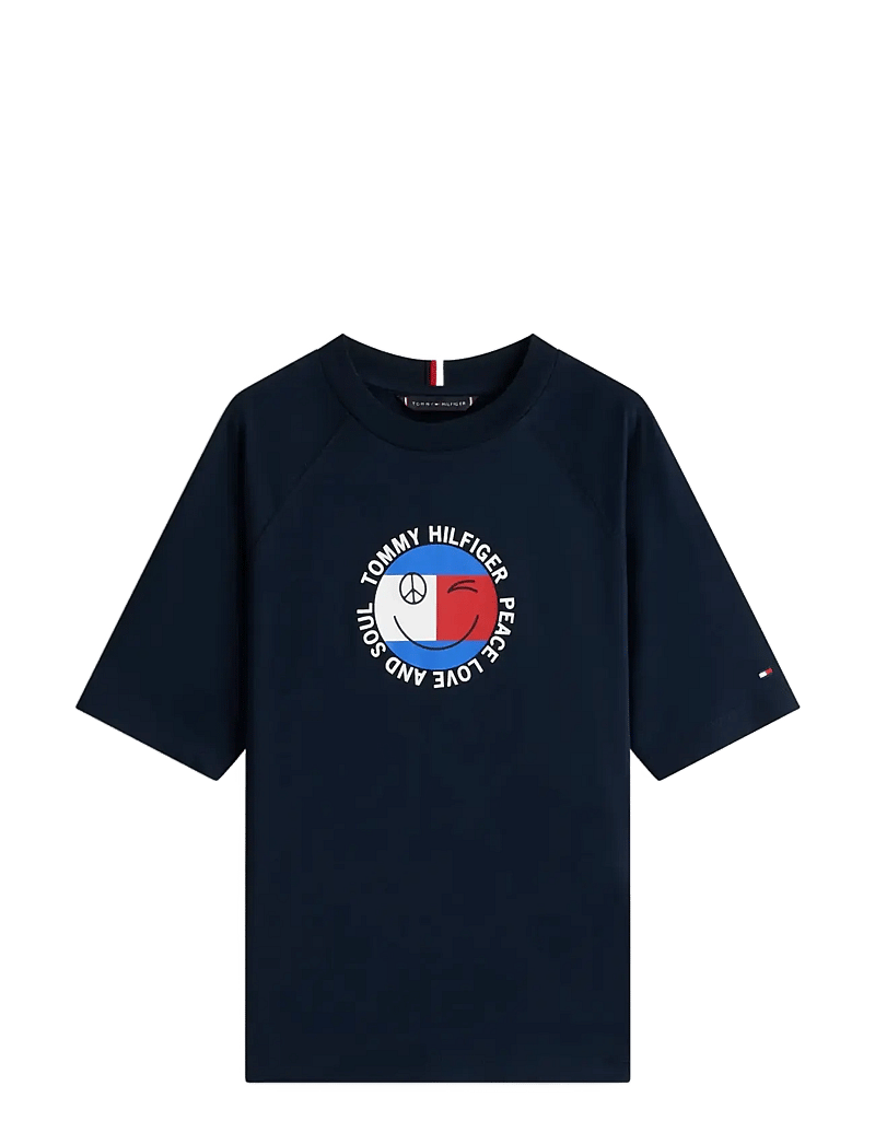 Tommy Hilfiger - FUN FLAG GRAPHIC T-SHIRT - lühikeste varrukatega t-särgid - dark night navy - 1