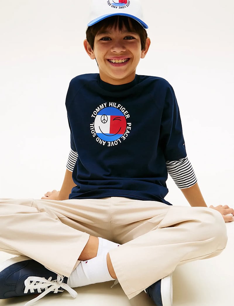 Tommy Hilfiger - FUN FLAG GRAPHIC T-SHIRT - lühikeste varrukatega t-särgid - dark night navy - 4