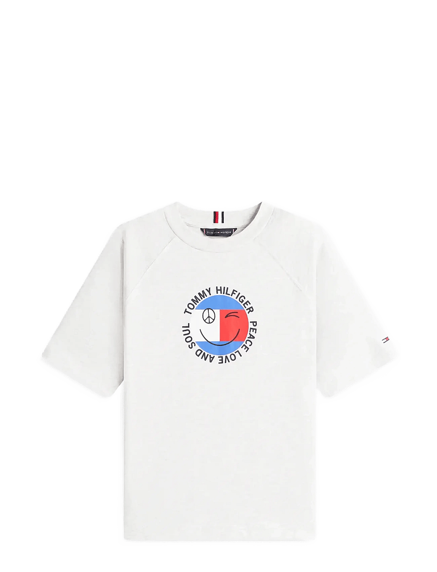 Tommy Hilfiger - FUN FLAG GRAPHIC T-SHIRT - kurzärmelige - light grey heather - 1