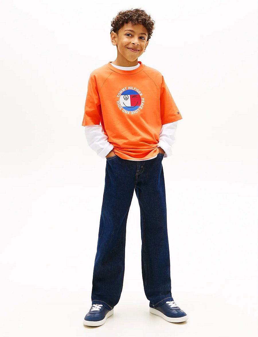 Tommy Hilfiger - FUN FLAG GRAPHIC T-SHIRT - kortærmede t-shirts - lush orange - 3
