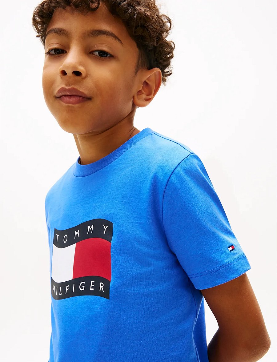 Tommy Hilfiger - WAVY FLAG T-SHIRT - kurzärmelige - empire blue - 4