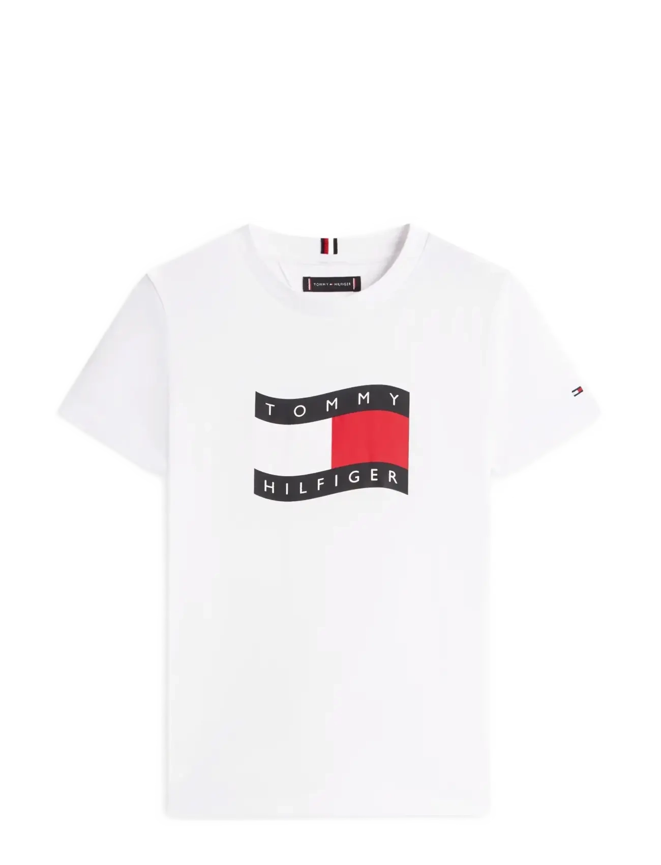 TOMMY HILFIGER Wavy Flag T-Shirt Weiß - 122 - Kinder