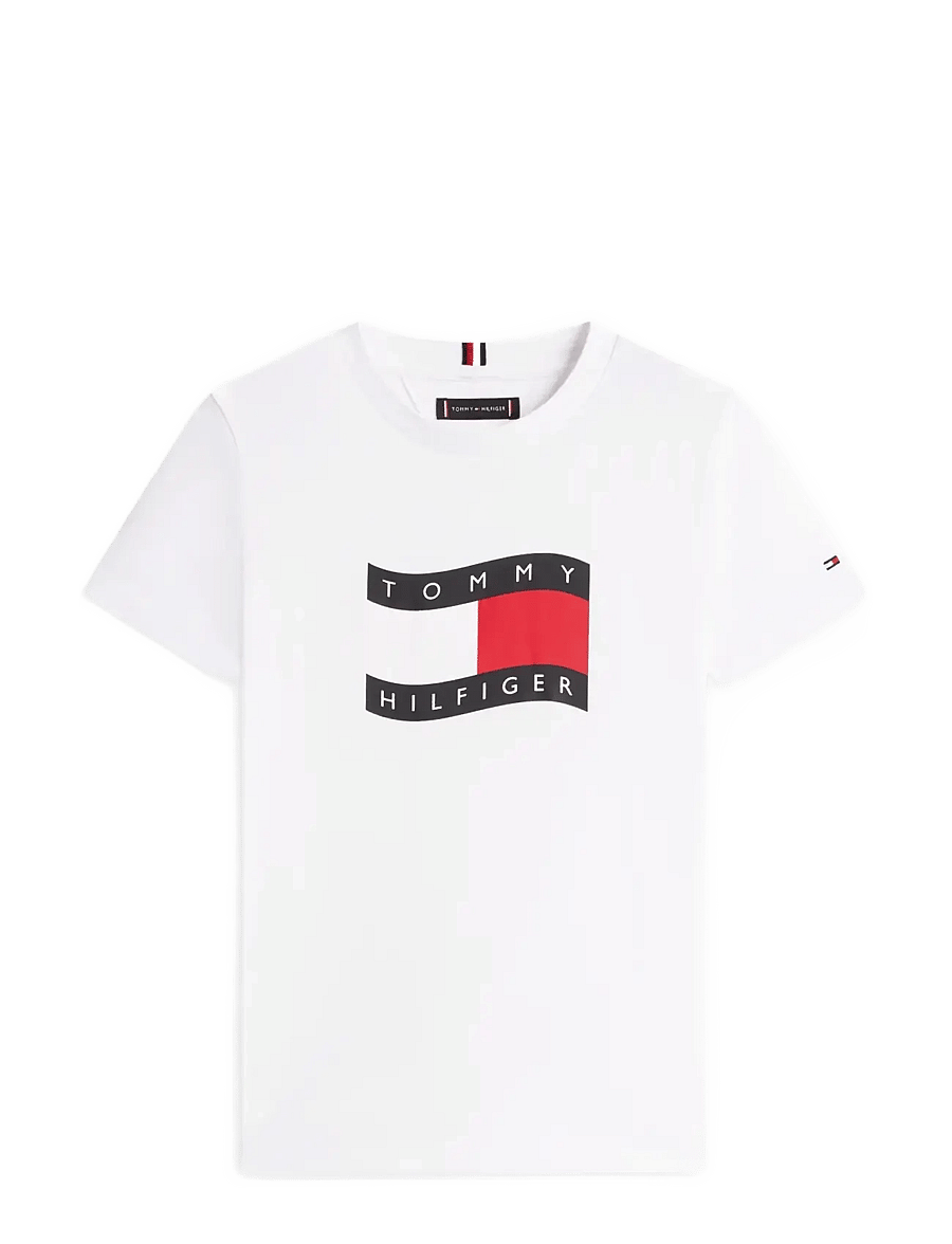 Tommy Hilfiger - WAVY FLAG T-SHIRT - kurzärmelige - white - 1