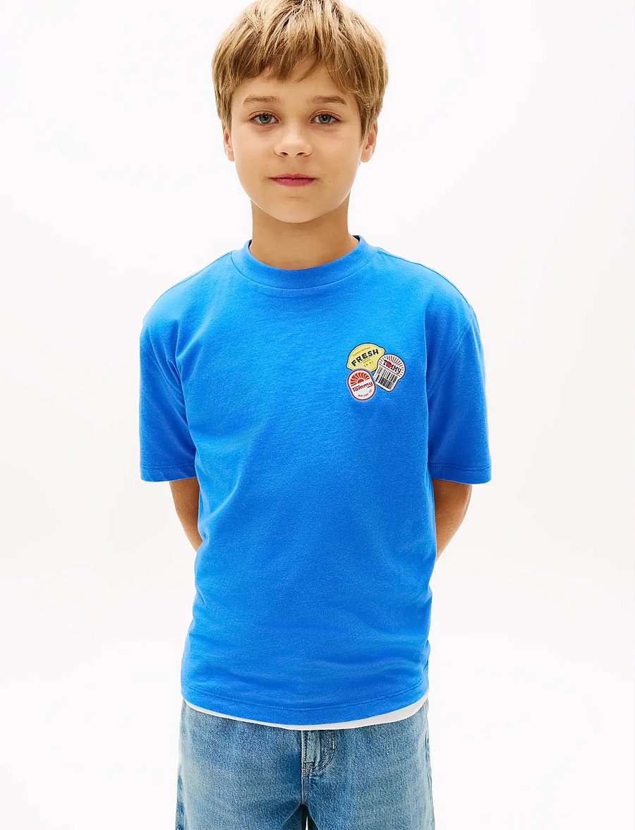 Tommy Hilfiger - STICKER PRINT GRAPHIC T-SHIRT - kurzärmelige - empire blue - 0