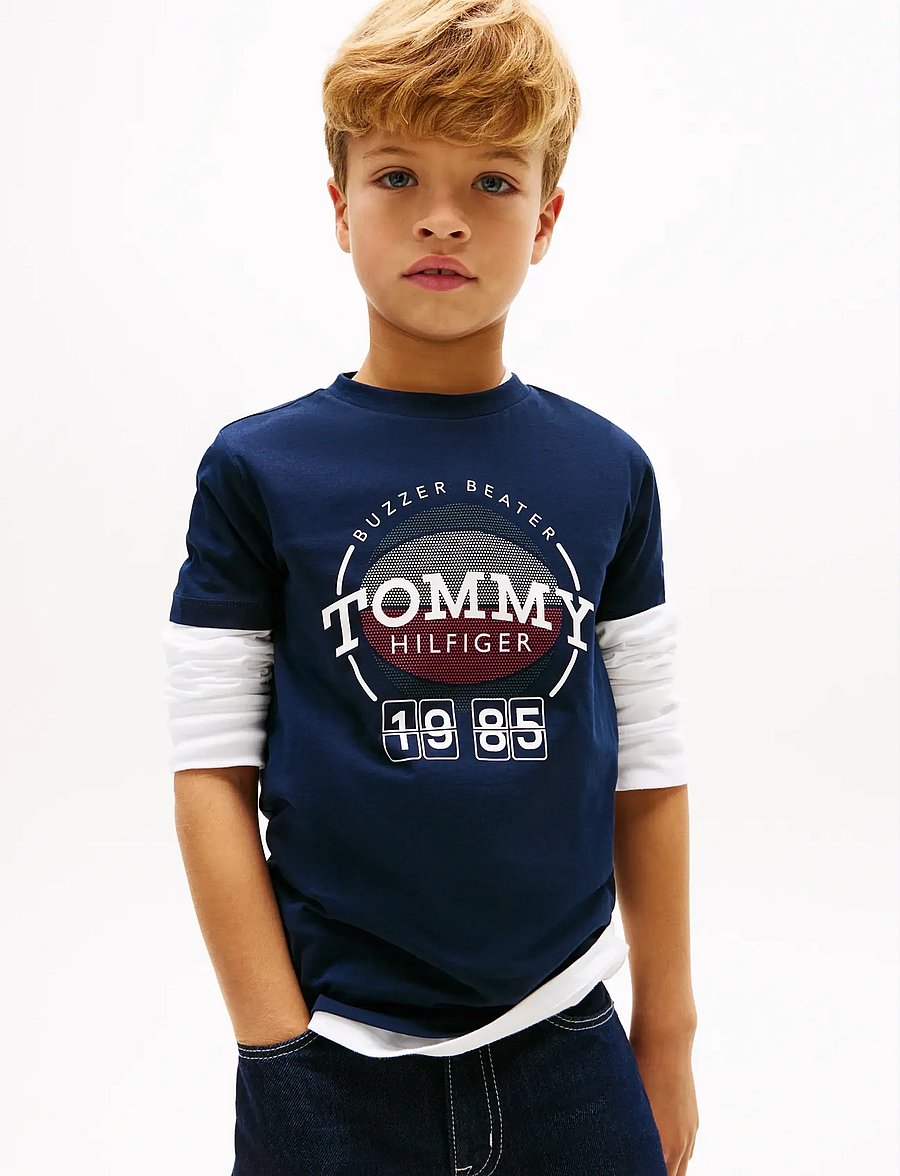 Tommy Hilfiger - BASKETBALL GRAPHIC T-SHIRT - kurzärmelige - dark night navy - 0