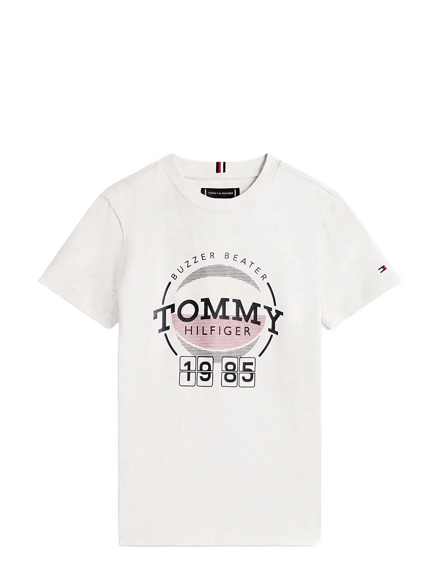 Tommy Hilfiger - BASKETBALL GRAPHIC T-SHIRT - kortärmade t-shirts - light grey heather - 1