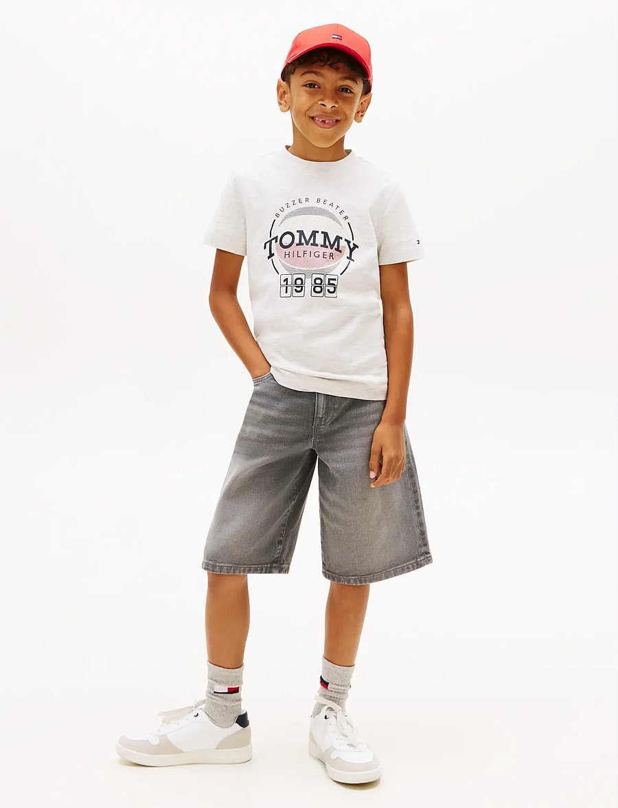 Tommy Hilfiger - BASKETBALL GRAPHIC T-SHIRT - kortärmade t-shirts - light grey heather - 3