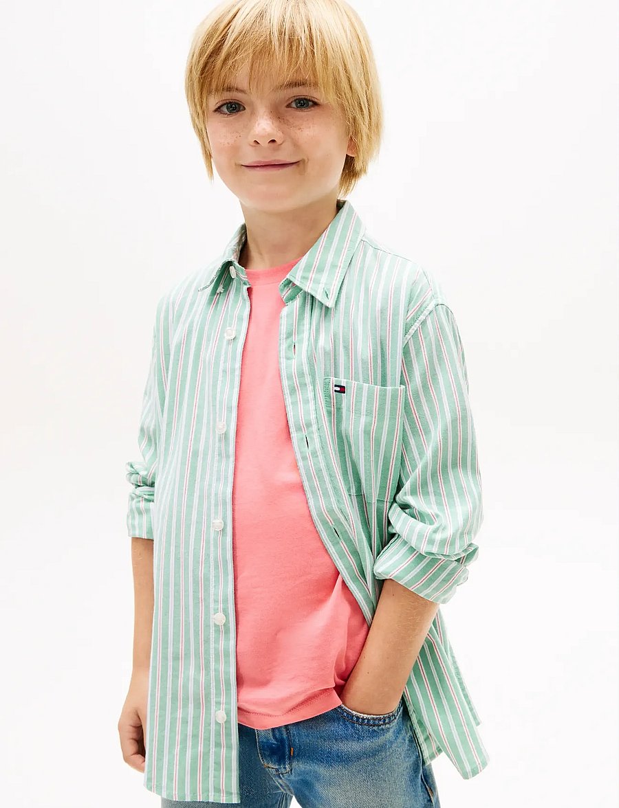 Tommy Hilfiger - FLEX ITHACA MULTISTRIPE SHIRT LS - langärmlige hemden - bahama green - 0