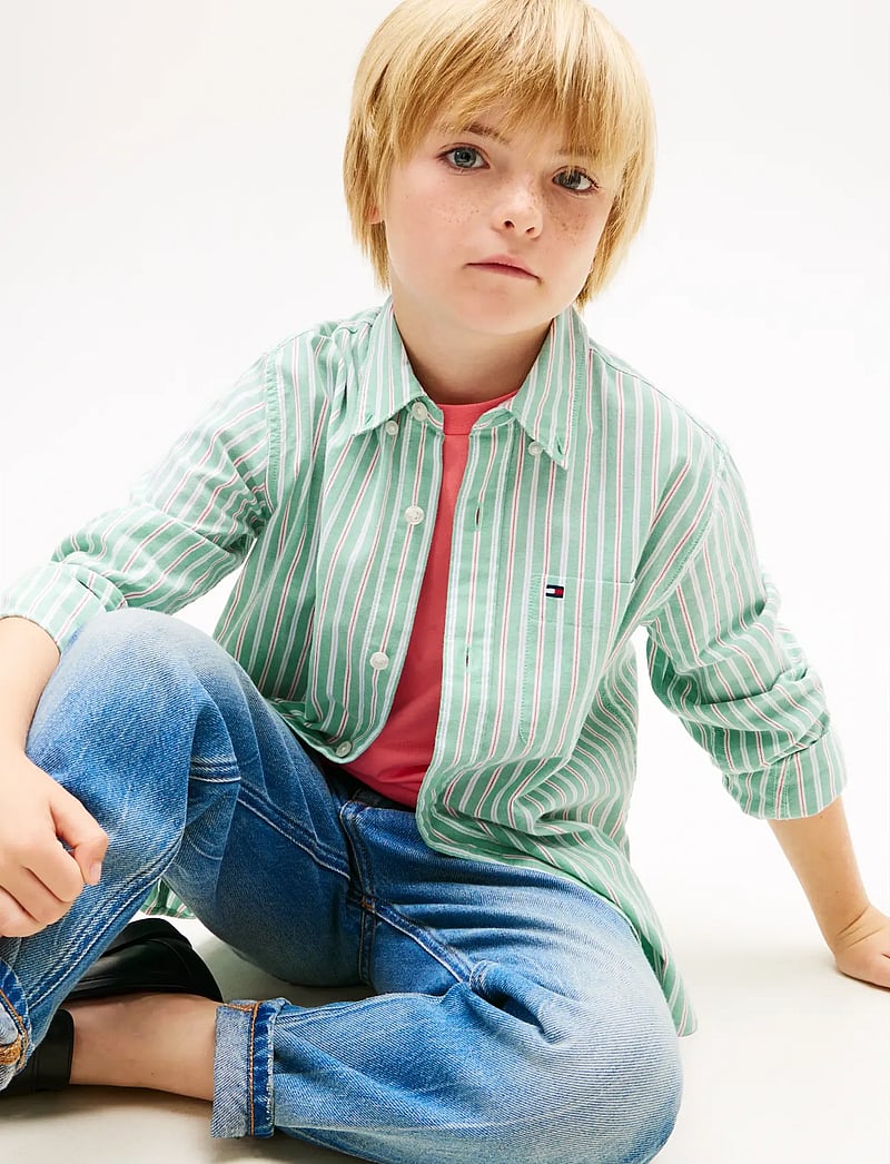 Tommy Hilfiger - FLEX ITHACA MULTISTRIPE SHIRT LS - langærmede skjorter - bahama green - 4