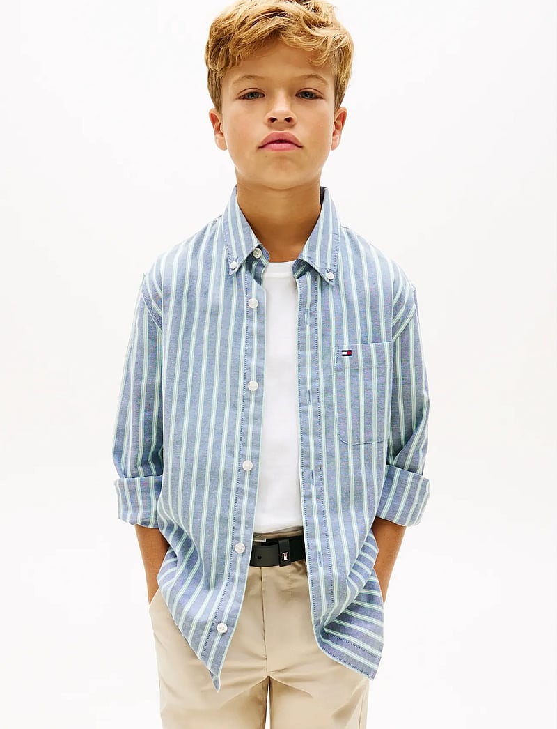 Tommy Hilfiger - FLEX ITHACA MULTISTRIPE SHIRT LS - pikkade varrukatega särgid - dark night navy - 0