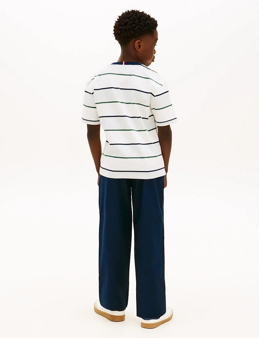 Tommy Hilfiger - RUGBY STRIPE T-SHIRT SS - kurzärmelige - light grey htr multi stripe - 2