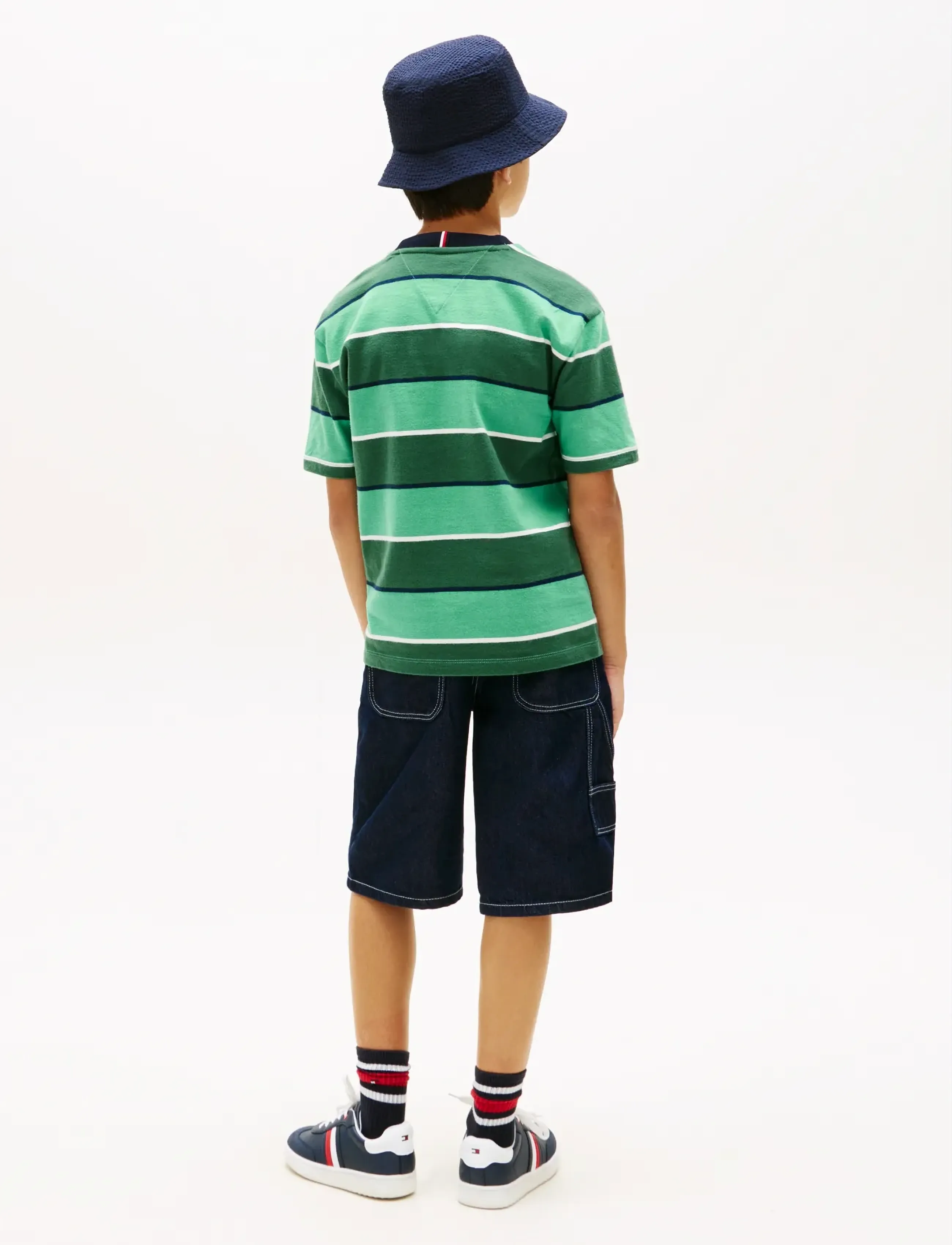 Tommy Hilfiger - RUGBY STRIPE T-SHIRT SS - kortærmede t-shirts - bahama green stripe - 2