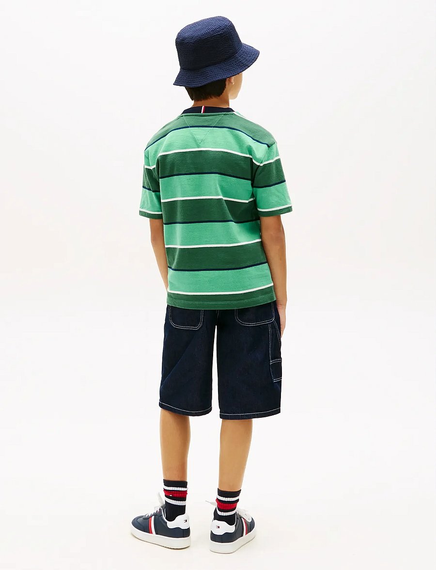Tommy Hilfiger - RUGBY STRIPE T-SHIRT SS - lyhythihaiset t-paidat - bahama green stripe - 2