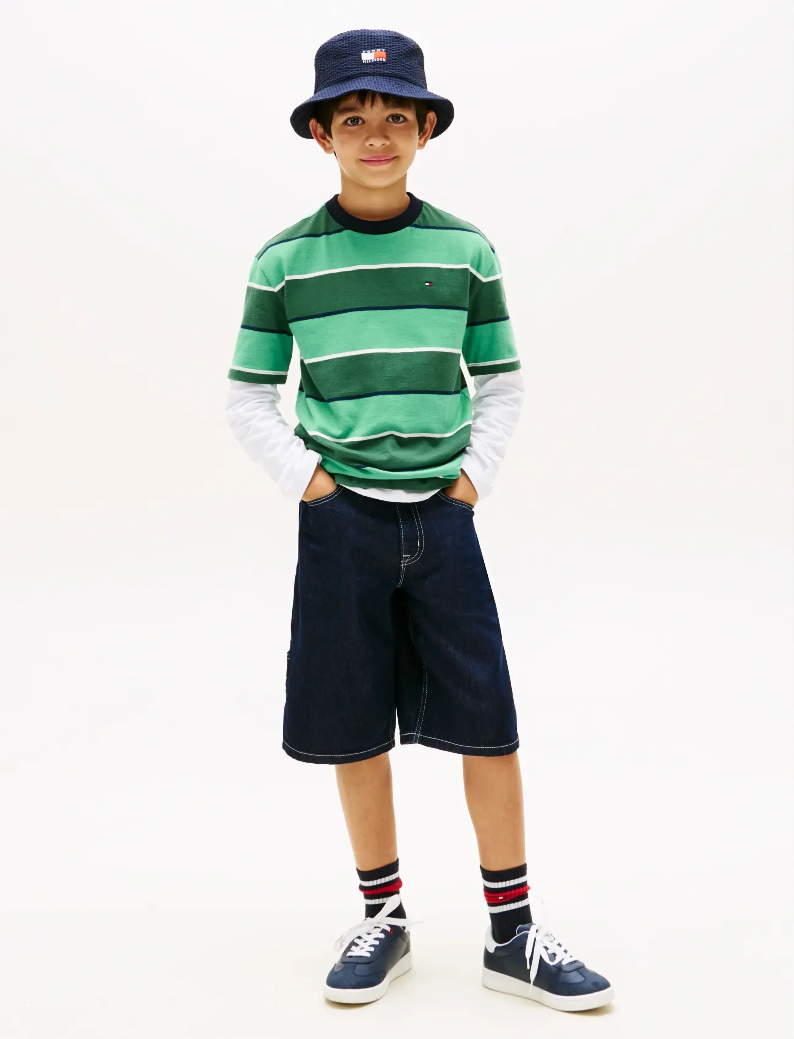 Tommy Hilfiger - RUGBY STRIPE T-SHIRT SS - kortærmede t-shirts - bahama green stripe - 3