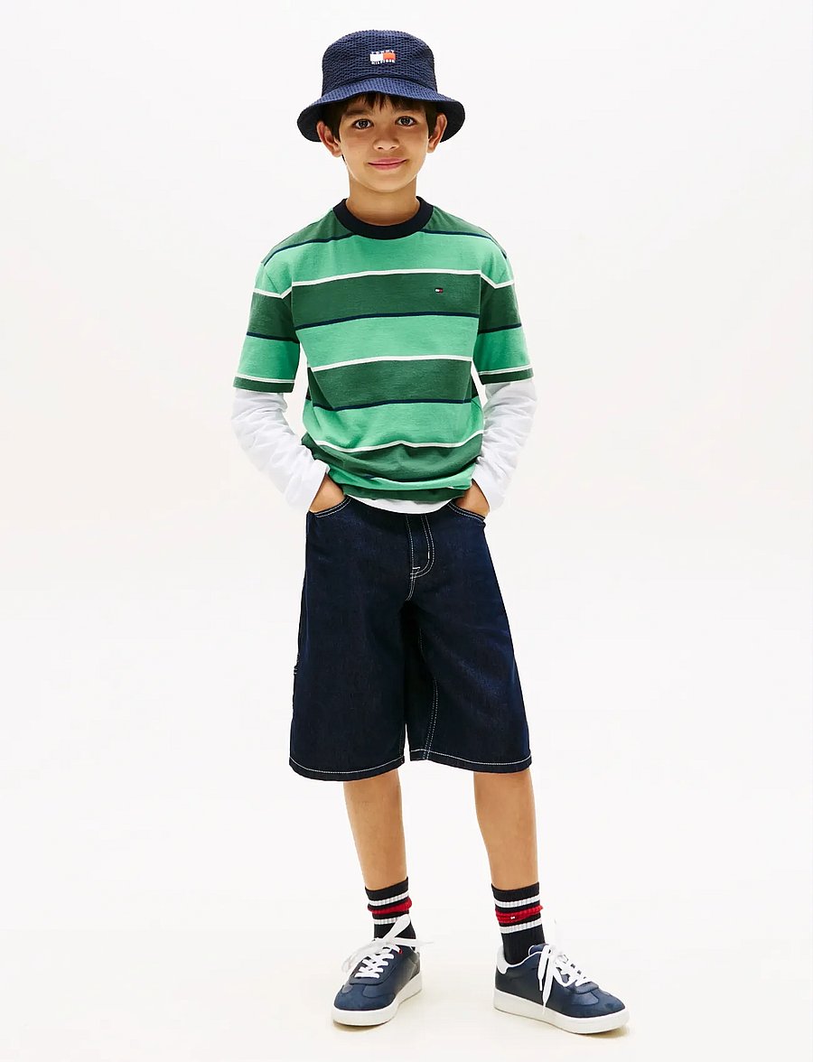 Tommy Hilfiger - RUGBY STRIPE T-SHIRT SS - lyhythihaiset t-paidat - bahama green stripe - 3