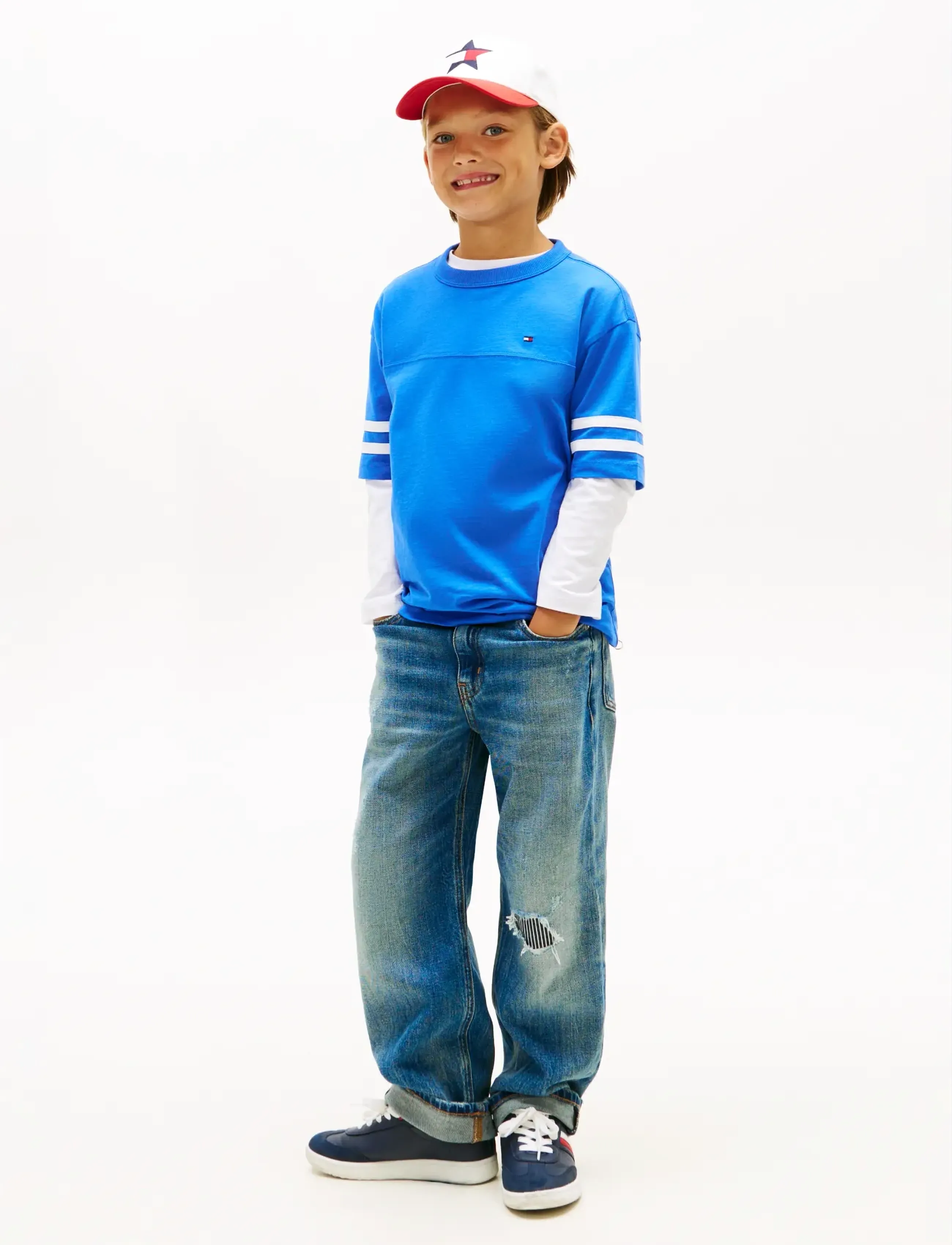 Tommy Hilfiger - VARSITY STRIPES T-SHIRT SS - kortærmede t-shirts - empire blue - 3