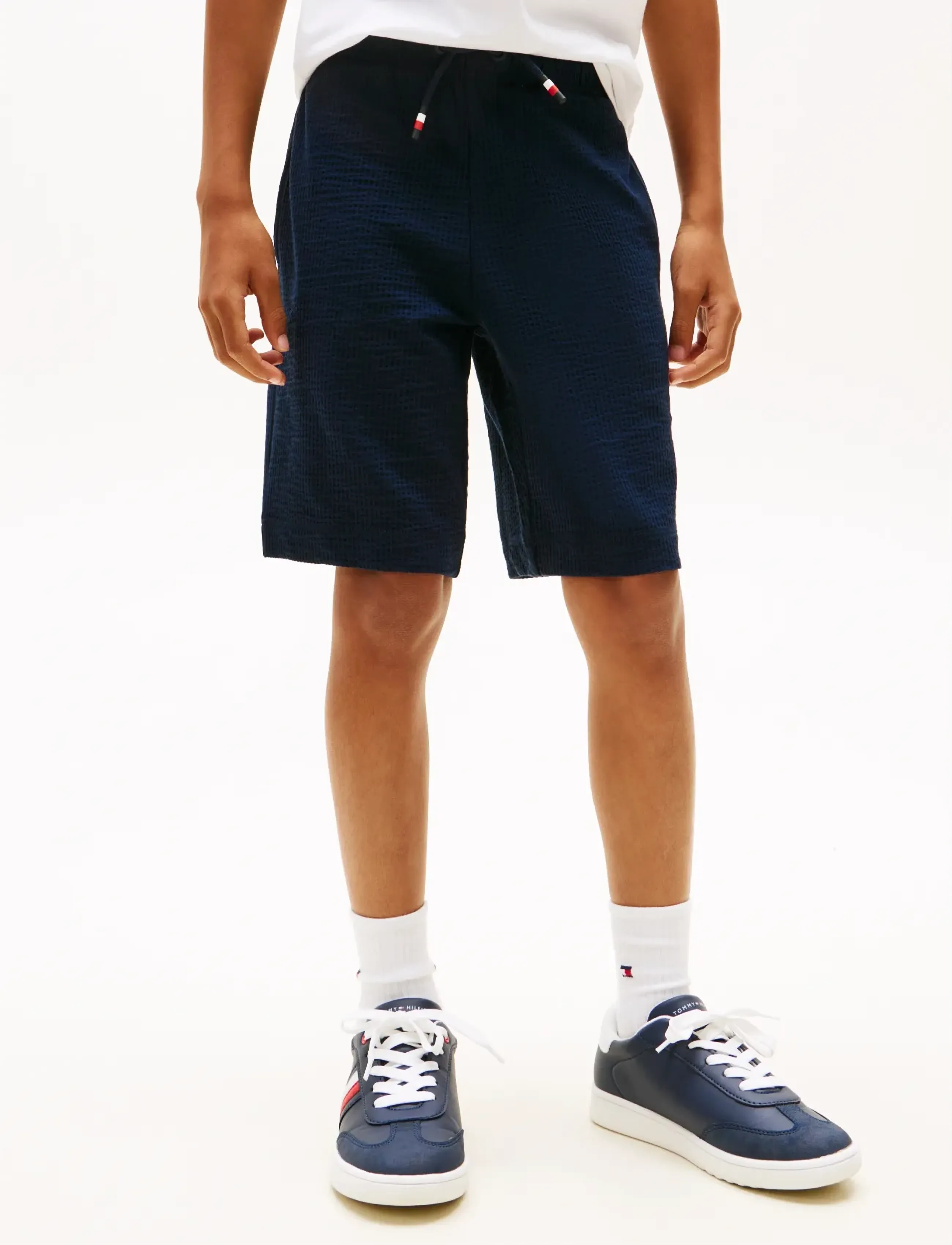 Tommy Hilfiger JERSEY SEERSUCKER SWEATSHORT - Shorts - DARK NIGHT NAVY / navy
