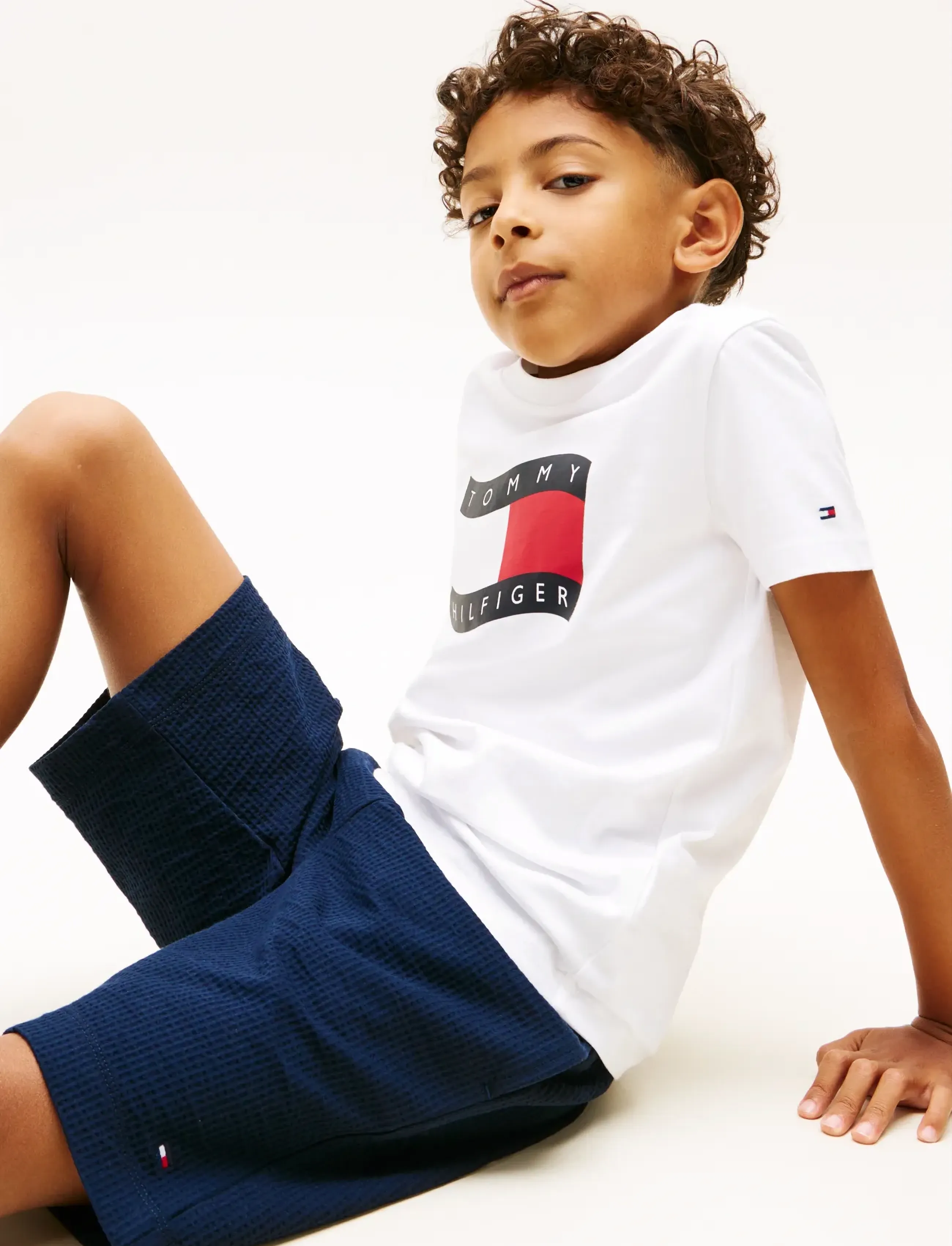 Tommy Hilfiger - JERSEY SEERSUCKER SWEATSHORT - sweat shorts - dark night navy - 4