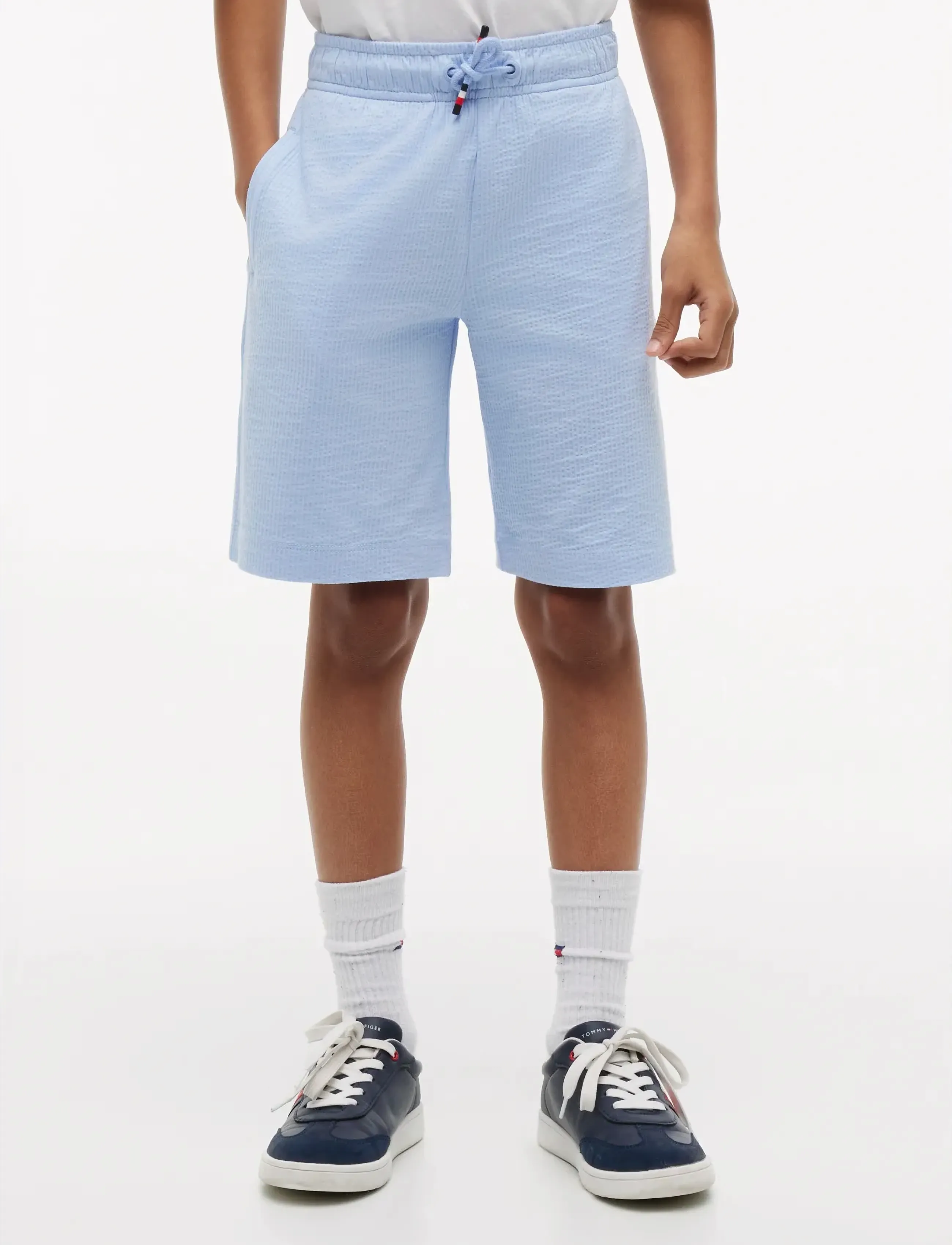 Tommy Hilfiger JERSEY SEERSUCKER SWEATSHORT - Sweat shorts - SWEET BLUE / blue