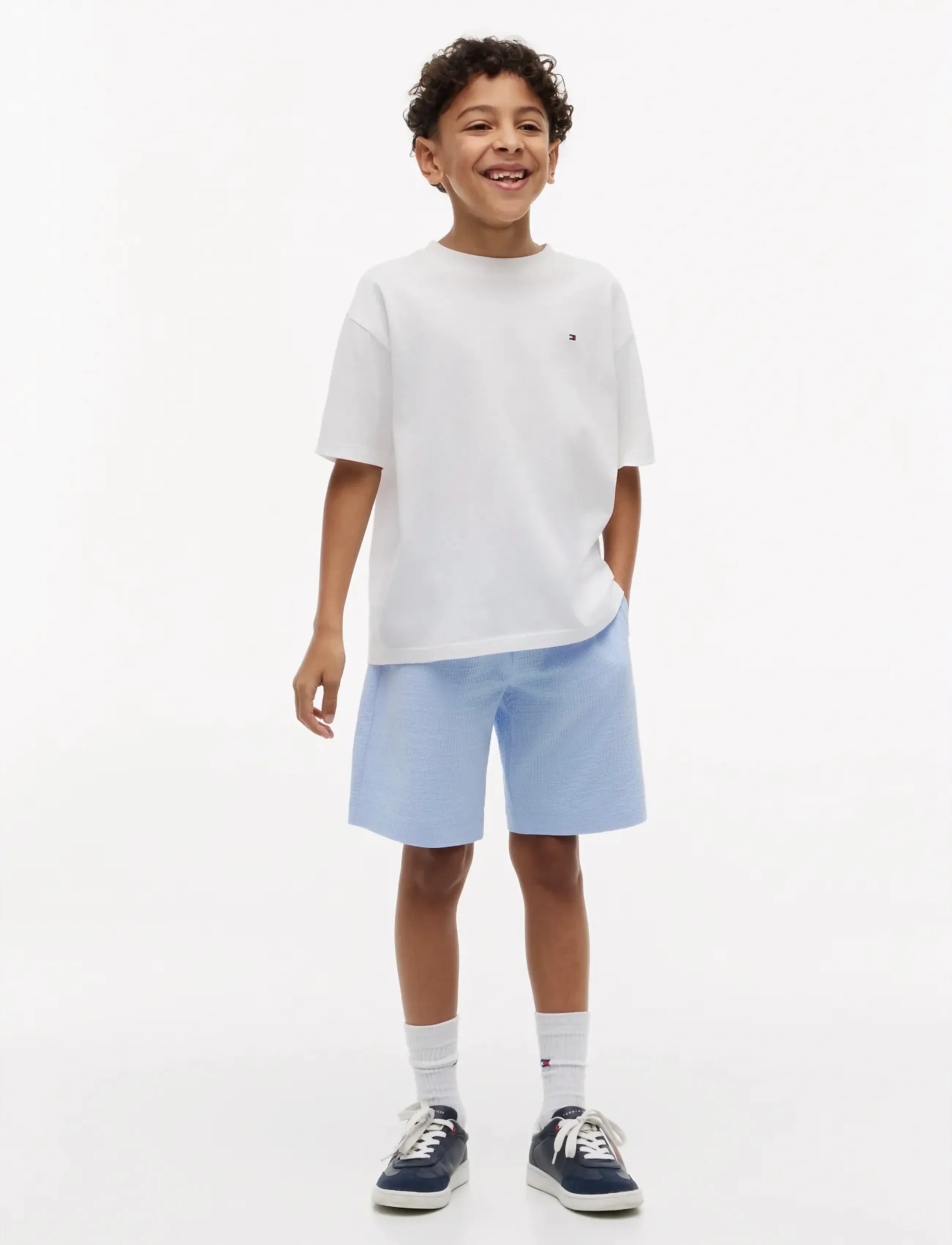 Tommy Hilfiger - JERSEY SEERSUCKER SWEATSHORT - sweatshorts - sweet blue - 3