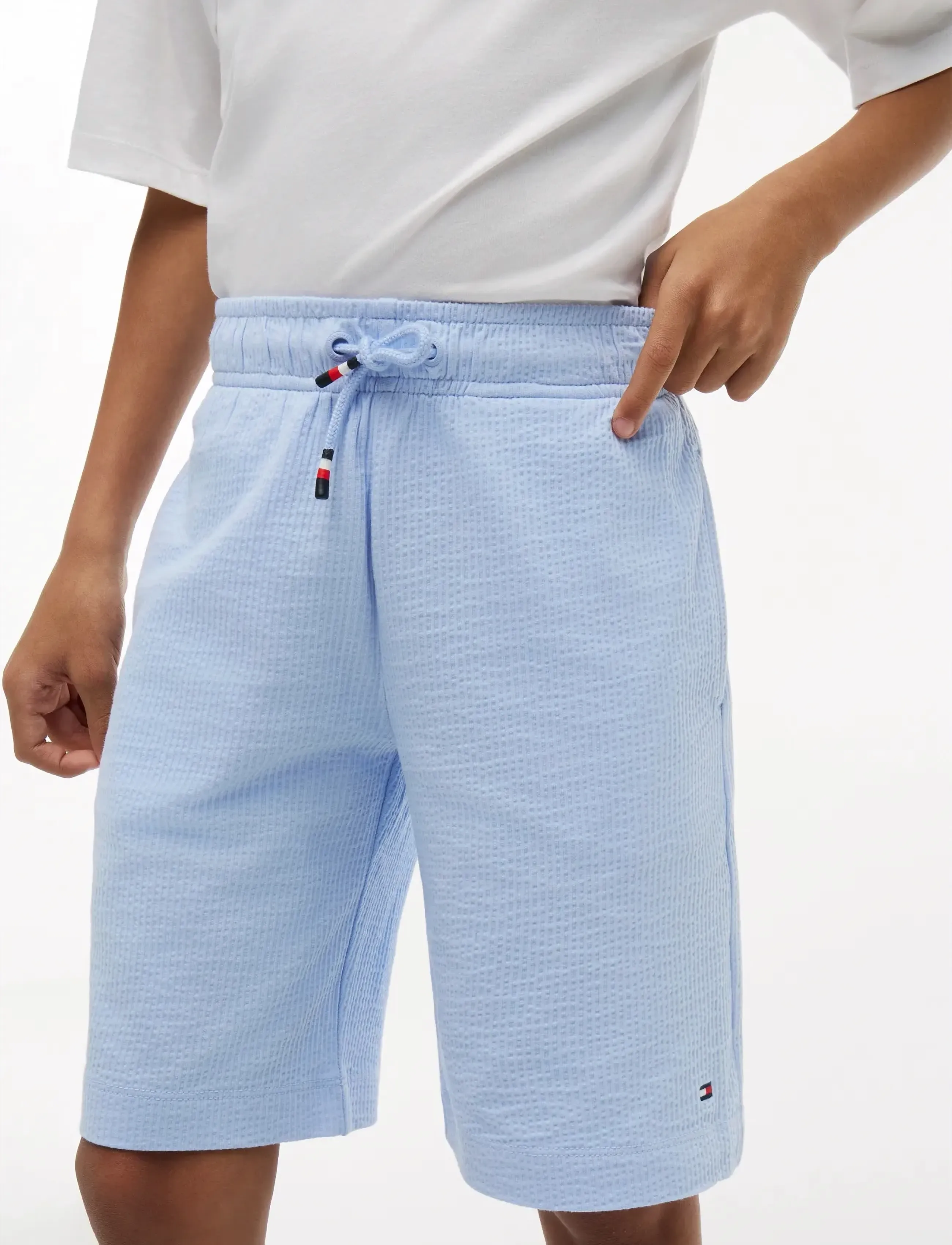 Tommy Hilfiger - JERSEY SEERSUCKER SWEATSHORT - sweatshorts - sweet blue - 4