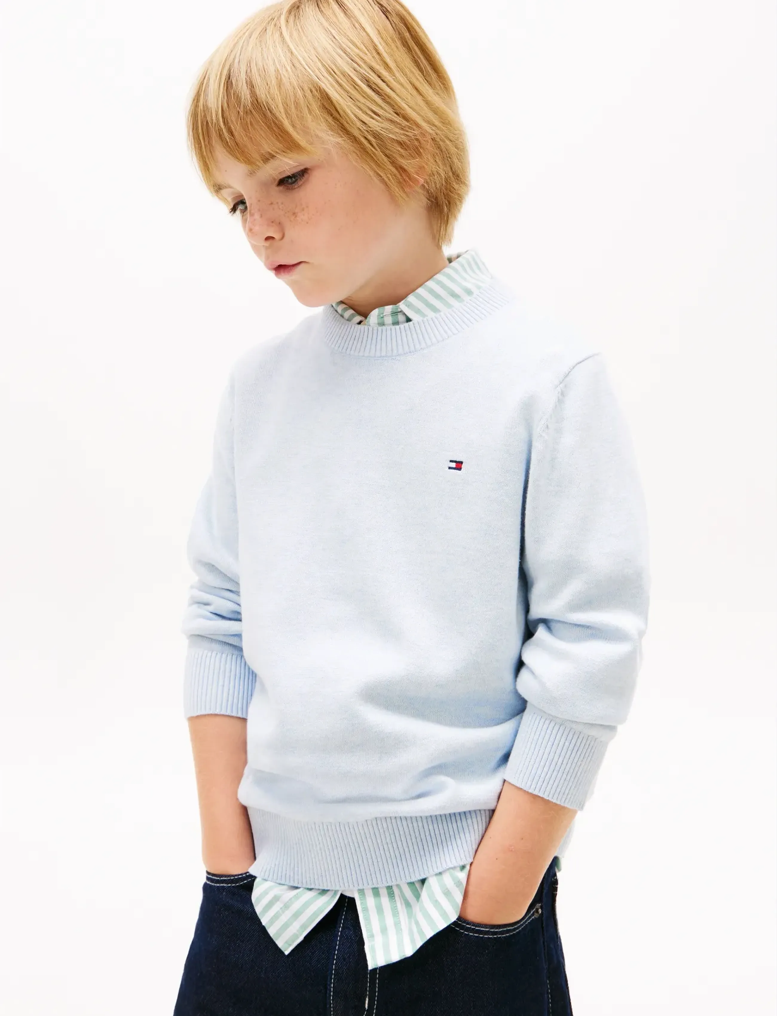 Tommy Hilfiger CREW NECK SWEATER LS - Oberteile - SWEET BLUE HTR / blue