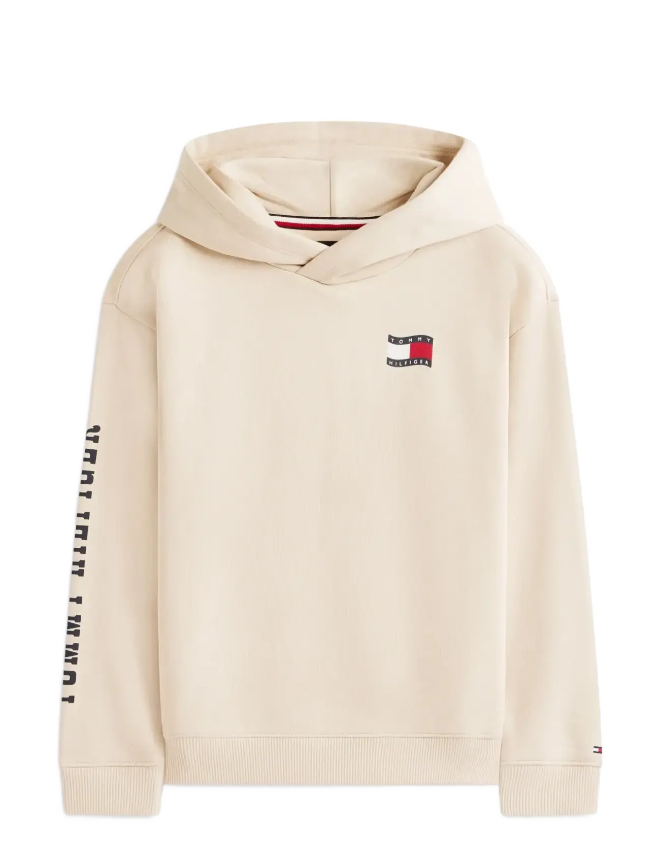 Tommy Hilfiger WAVY FLAG HOODIE - Overdele - CLASSIC BEIGE / cream