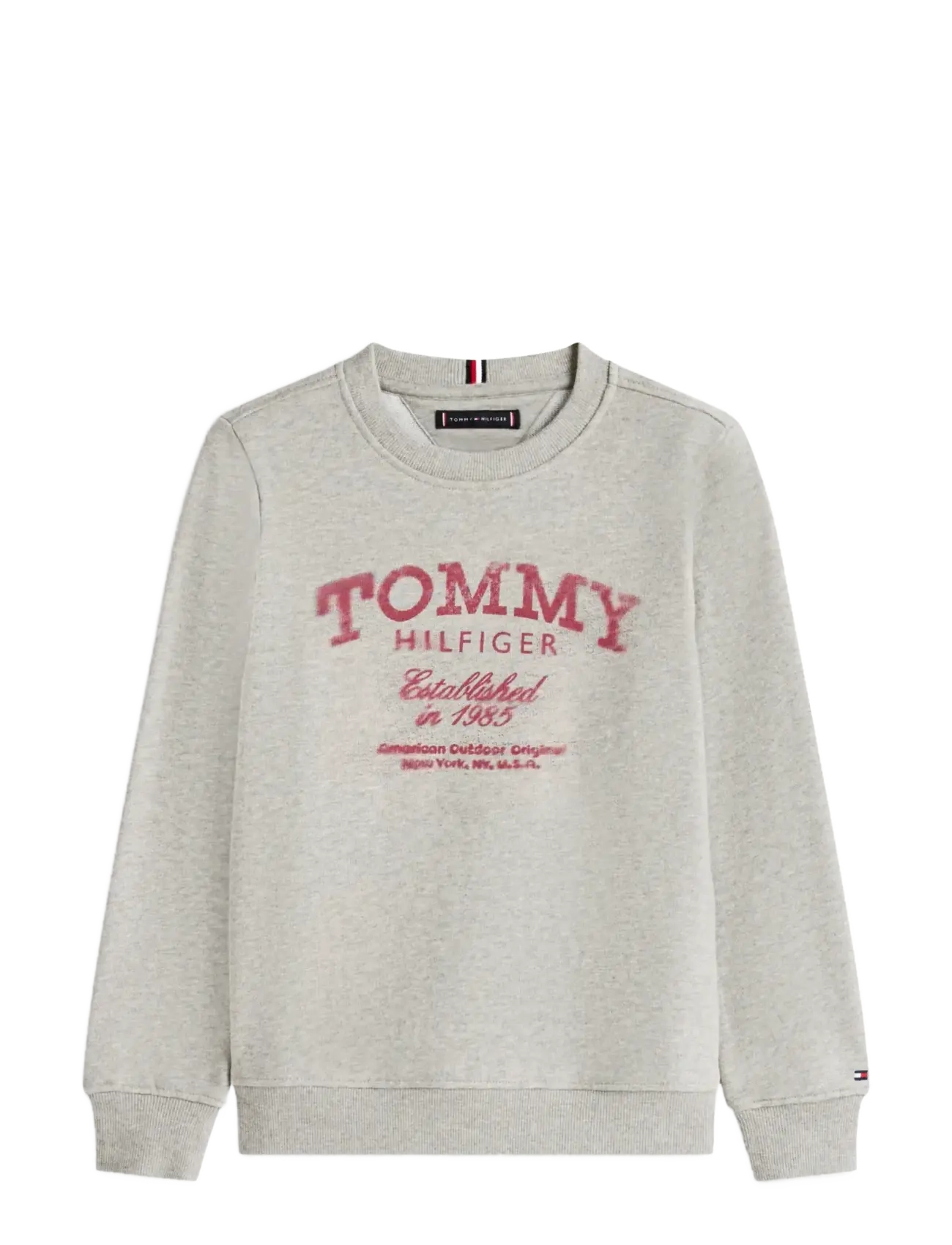 TOMMY FADED PRINT SWEATSHIRT - MID GREY HEATHER