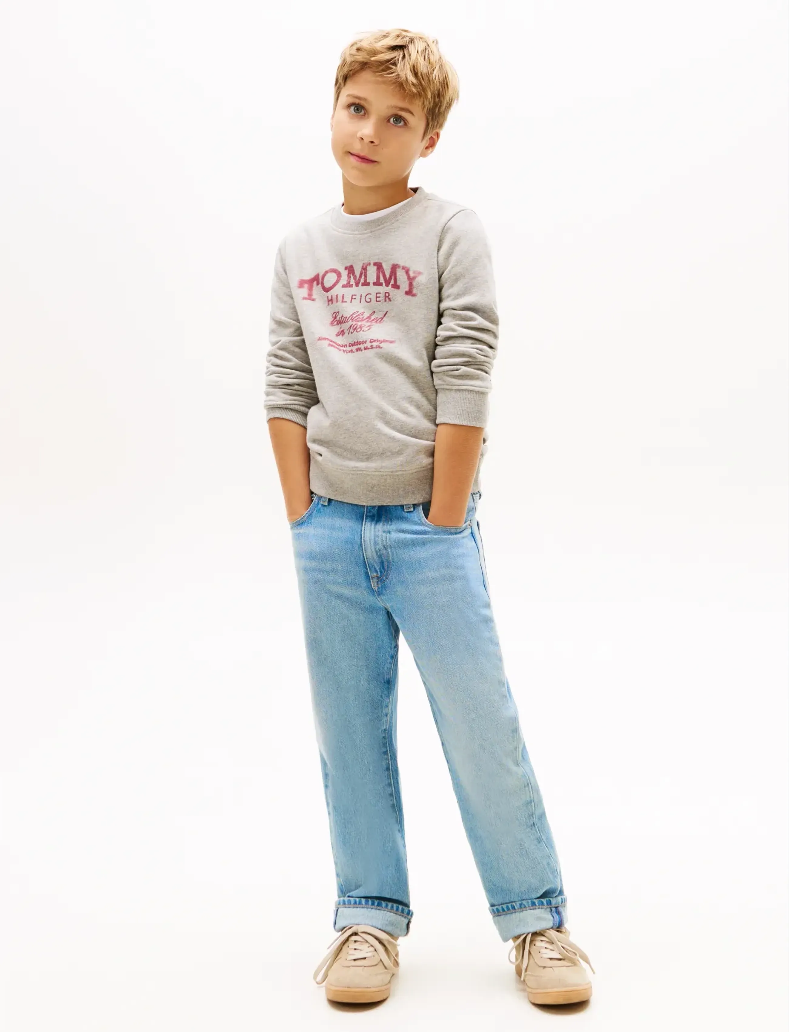 Tommy Hilfiger - TOMMY FADED PRINT SWEATSHIRT - sweatshirts - mid grey heather - 3