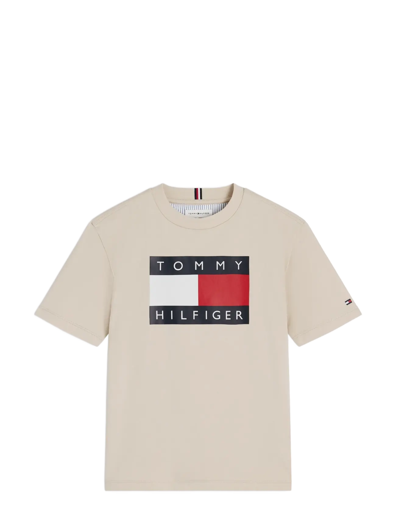 TOMMY HILFIGER Heritage Printed Flag T-Shirt Beige - 176 - Kinder