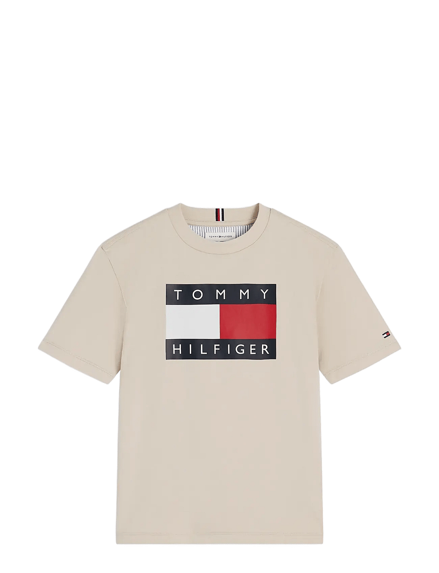 Tommy Hilfiger - HERITAGE PRINTED FLAG T-SHIRT - short-sleeved t-shirts - classic beige - 1