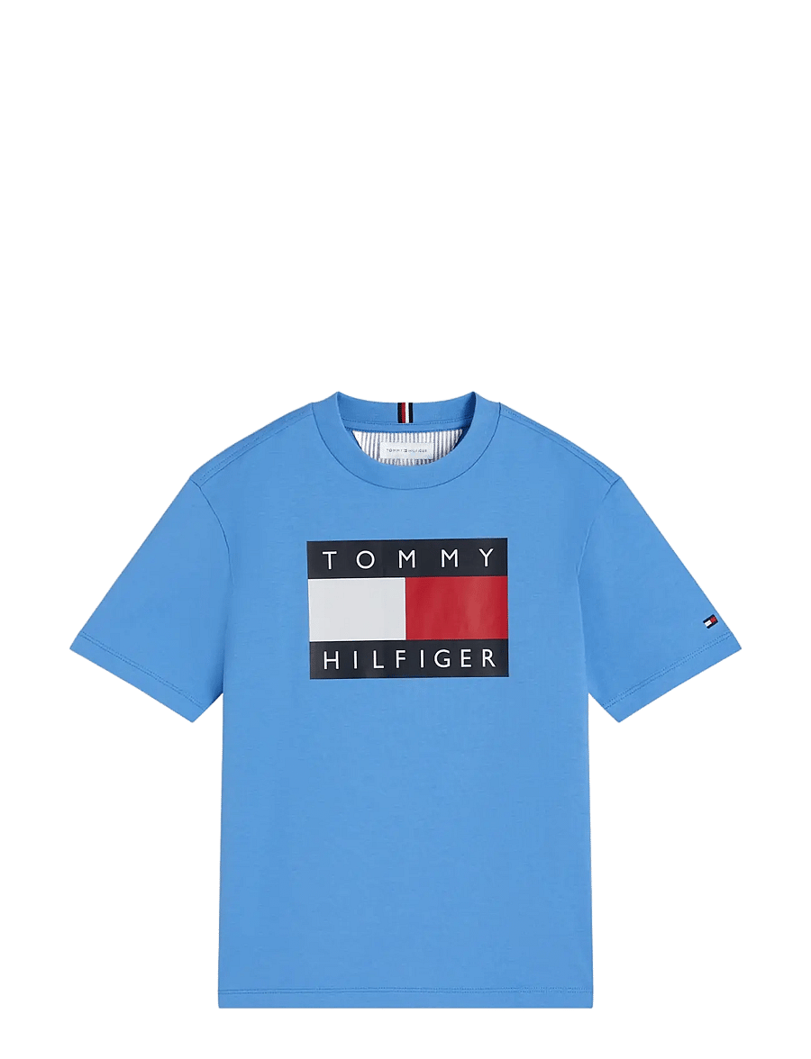 Tommy Hilfiger - HERITAGE PRINTED FLAG T-SHIRT - short-sleeved t-shirts - copenhagen blue - 1