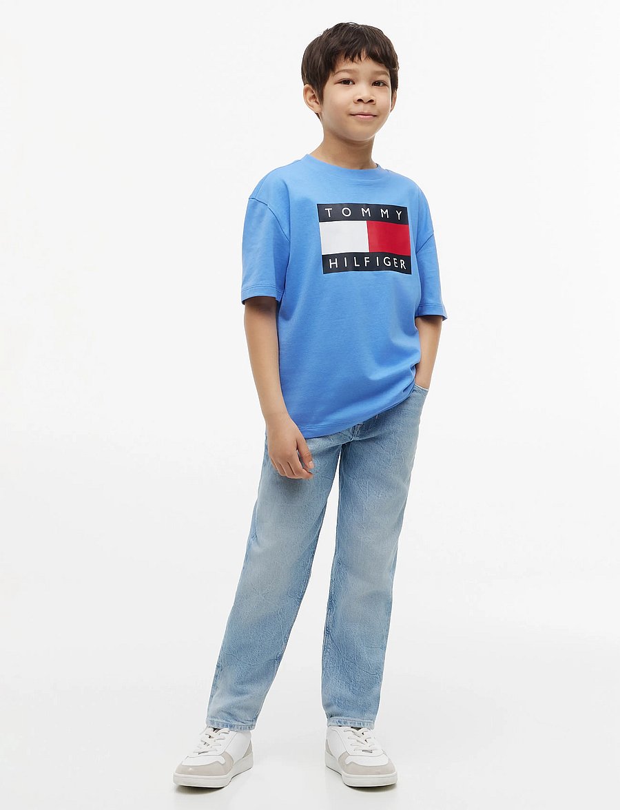 Tommy Hilfiger - HERITAGE PRINTED FLAG T-SHIRT - short-sleeved t-shirts - copenhagen blue - 4