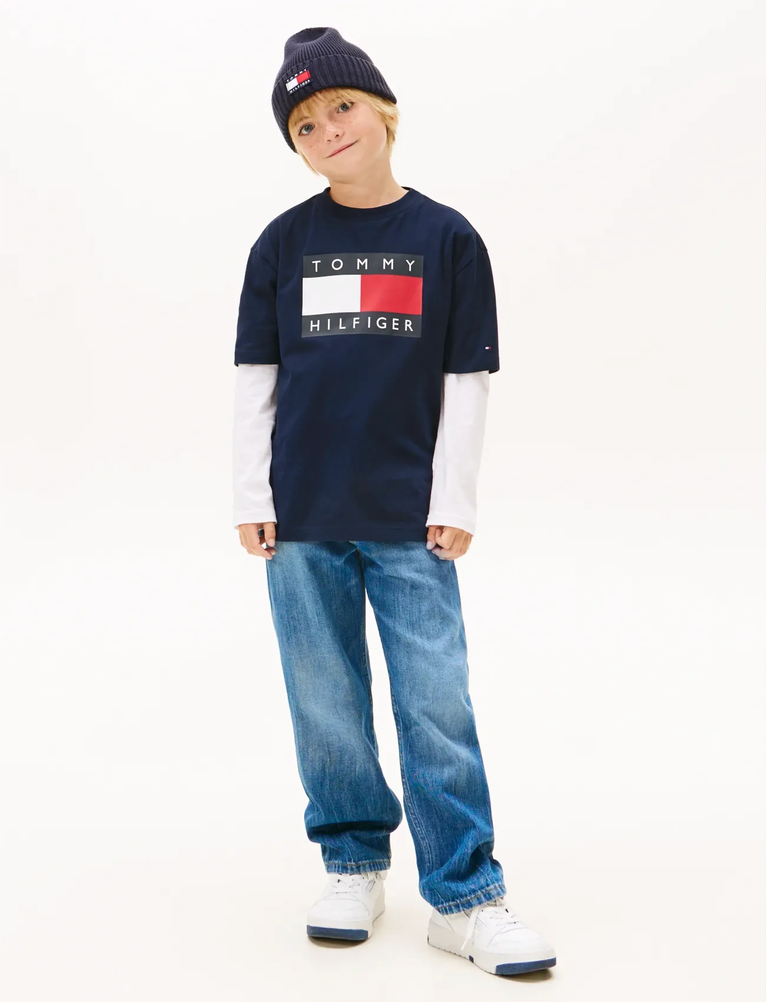 Tommy Hilfiger - HERITAGE PRINTED FLAG T-SHIRT - short-sleeved t-shirts - dark night navy - 3
