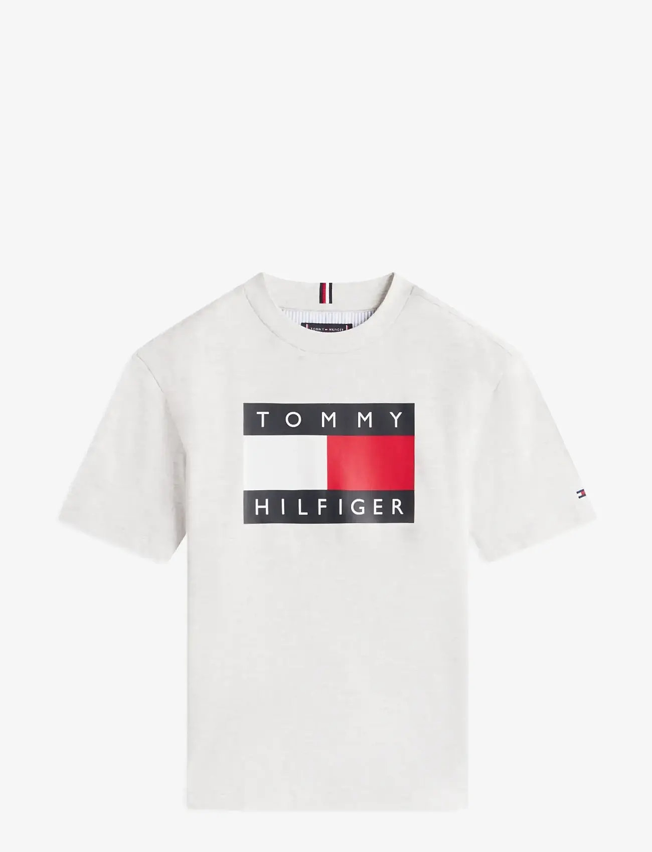 Tommy Hilfiger - HERITAGE PRINTED FLAG T-SHIRT - kurzärmelige - light grey heather - 1