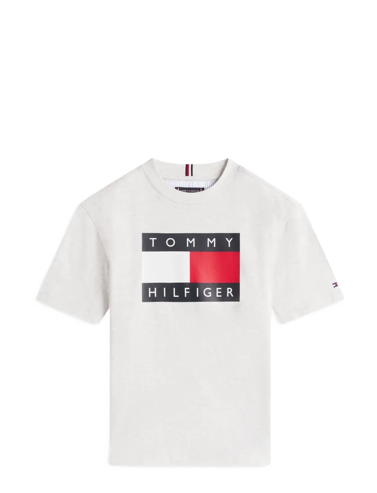 Tommy Hilfiger HERITAGE PRINTED FLAG T-SHIRT - 4 for 3 - LIGHT GREY HEATHER / grey