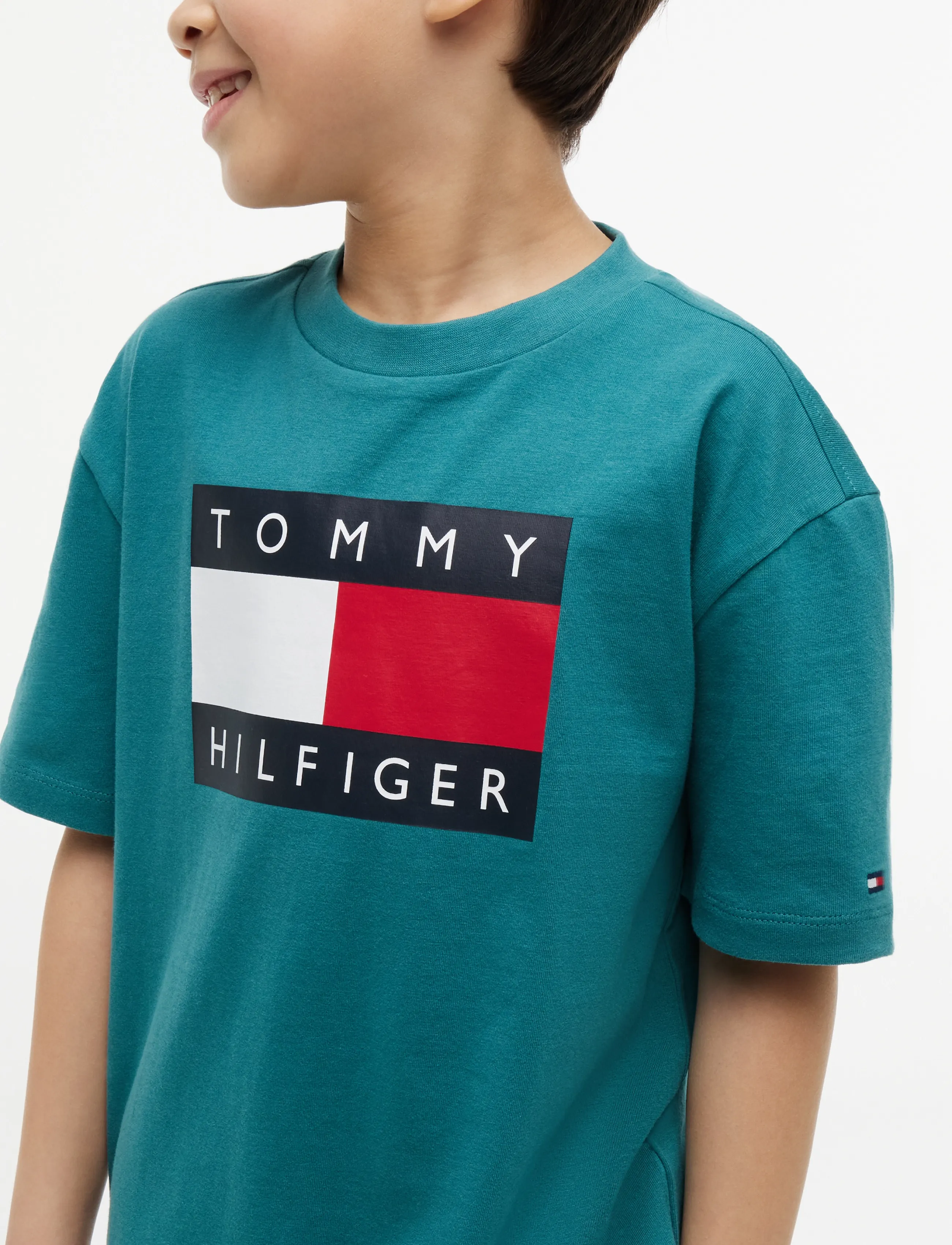 Tommy Hilfiger - HERITAGE PRINTED FLAG T-SHIRT - kurzärmelige - platinum teal - 3