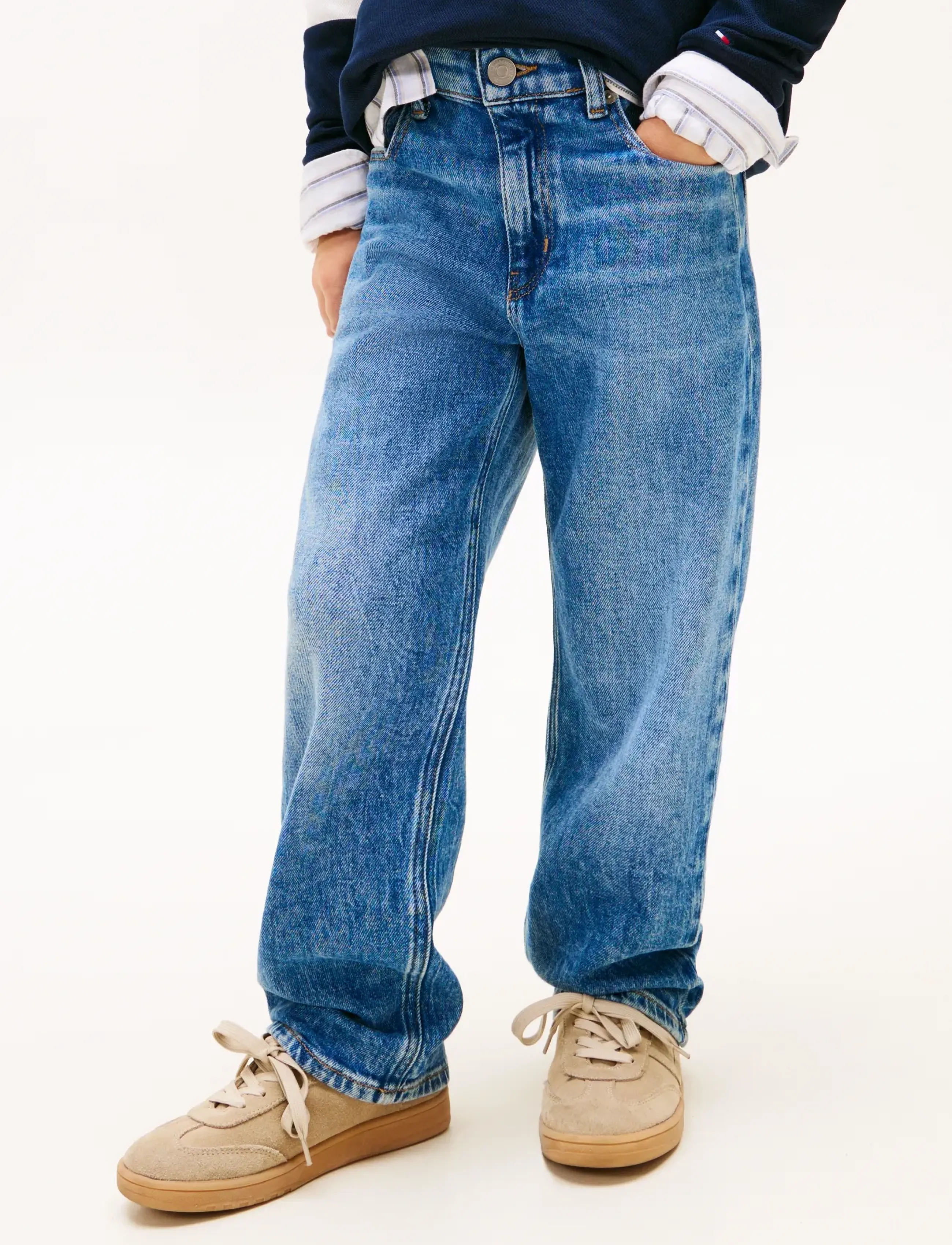 Tommy Hilfiger HERITAGE FLAG BAGGY WORKER JEANS - Tommy Hilfiger - DENIM MEDIUM VINTAGE / blue
