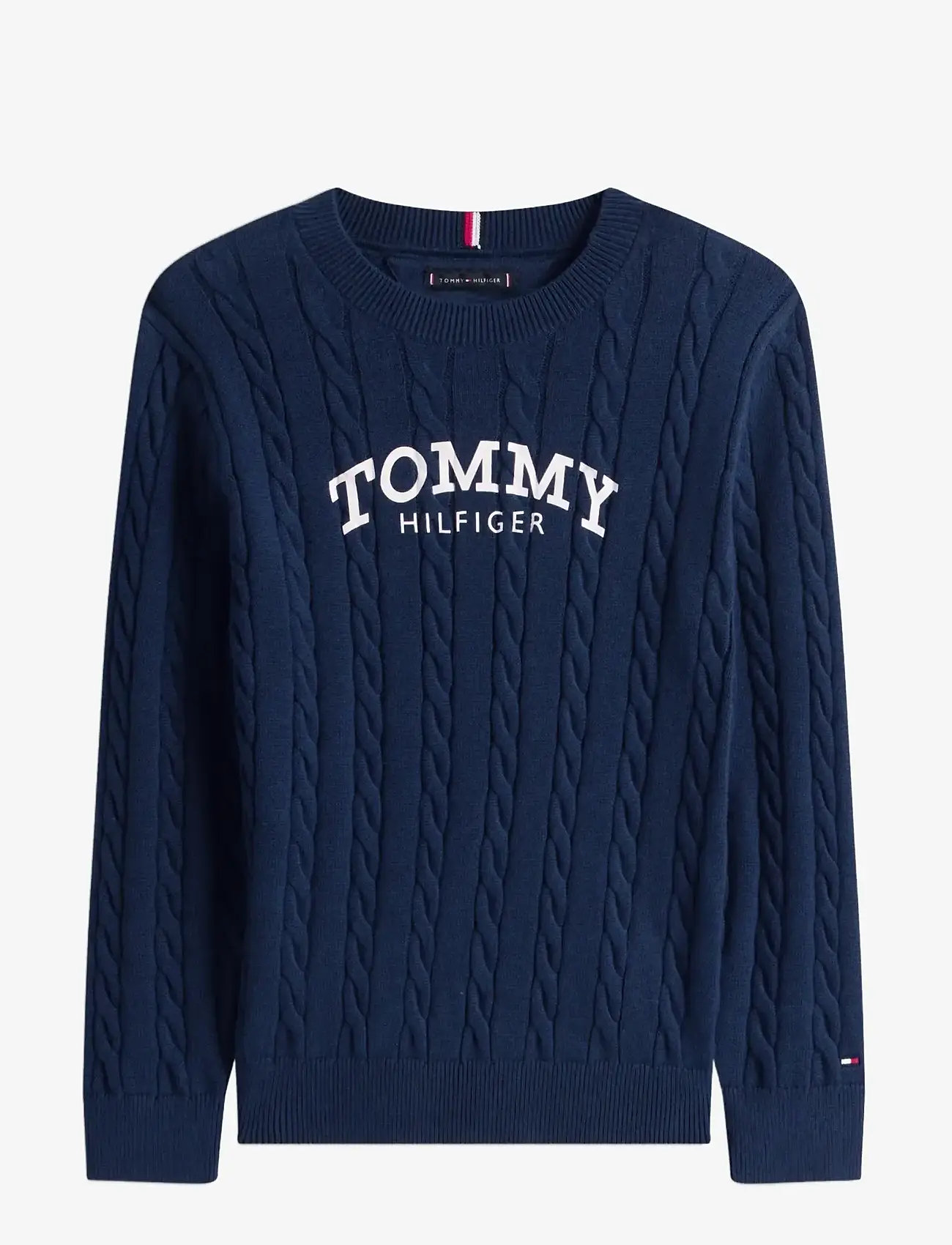 Tommy Hilfiger - GRAPHIC CABLE CN SWEATER - trøjer - dark night navy - 1