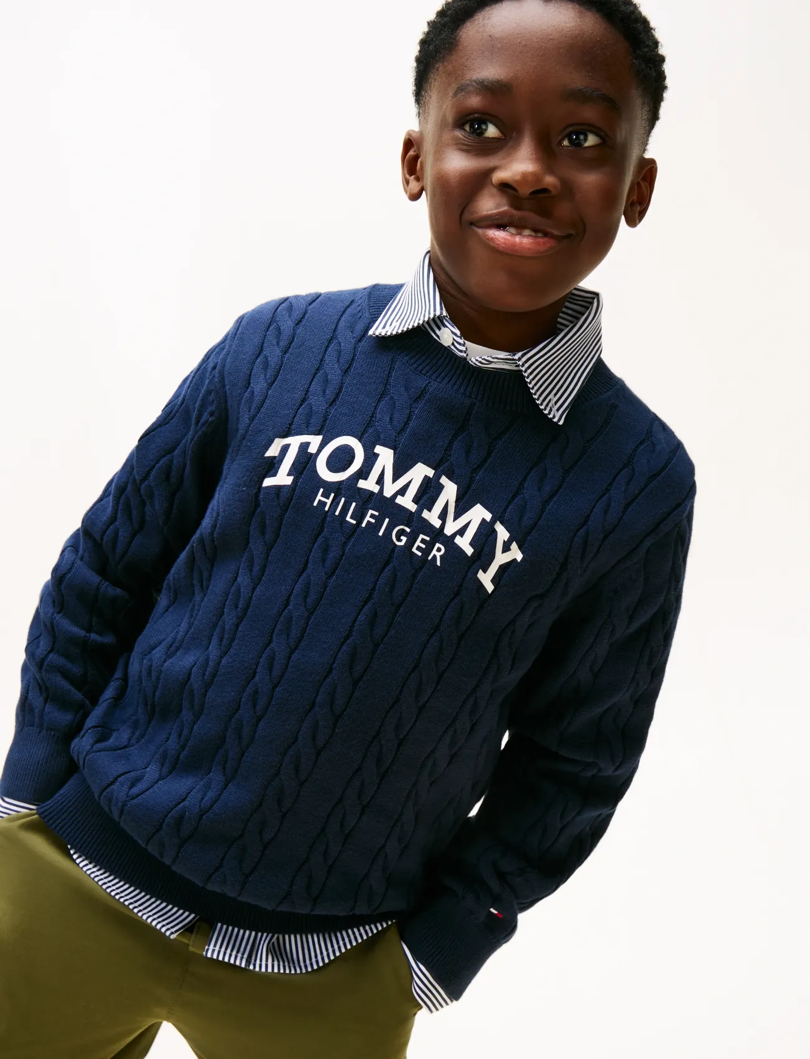 Tommy Hilfiger - GRAPHIC CABLE CN SWEATER - pullover - dark night navy - 4