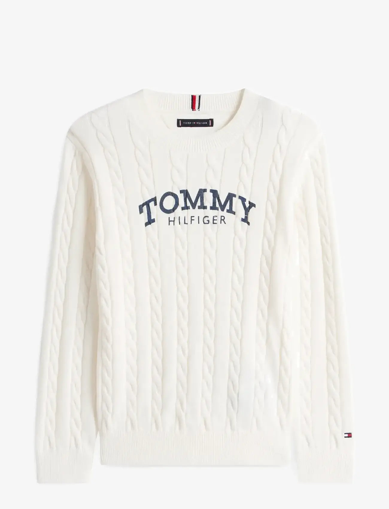 Tommy Hilfiger - GRAPHIC CABLE CN SWEATER - trøjer - ivory silk - 1