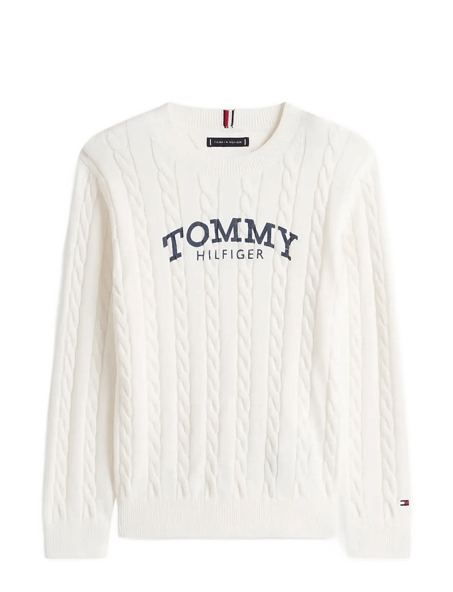 Tommy Hilfiger - GRAPHIC CABLE CN SWEATER - džemprid - ivory silk - 1