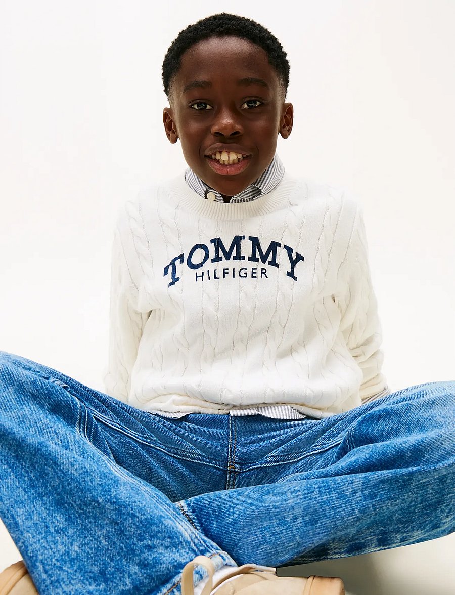 Tommy Hilfiger - GRAPHIC CABLE CN SWEATER - džemprid - ivory silk - 4