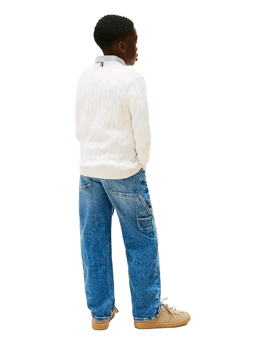 Tommy Hilfiger - GRAPHIC CABLE CN SWEATER - džemprid - ivory silk - 2