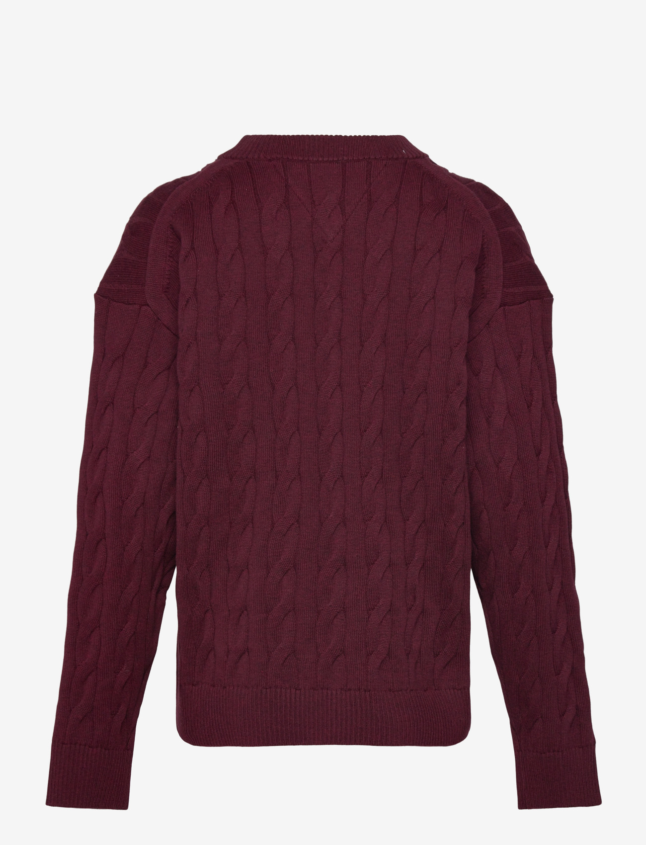 Tommy Hilfiger - COTTON CABLE CREST C-NK SWEATER - džemprid - deep burgundy heather - 2