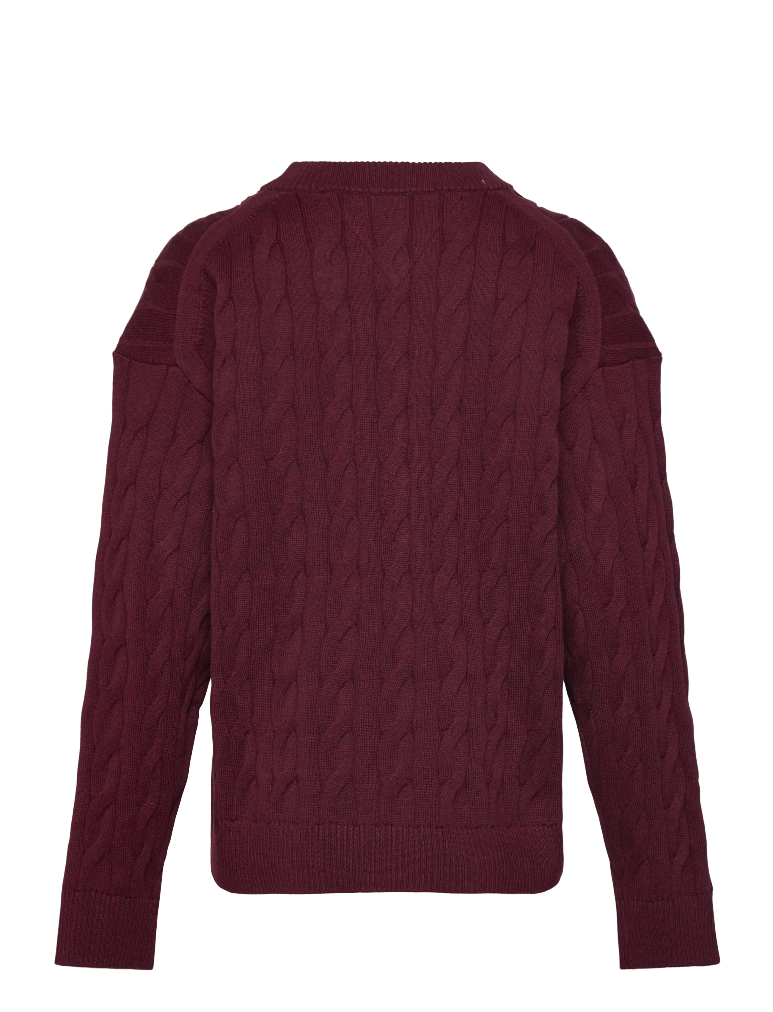 Tommy Hilfiger - COTTON CABLE CREST C-NK SWEATER - trøjer - deep burgundy heather - 2